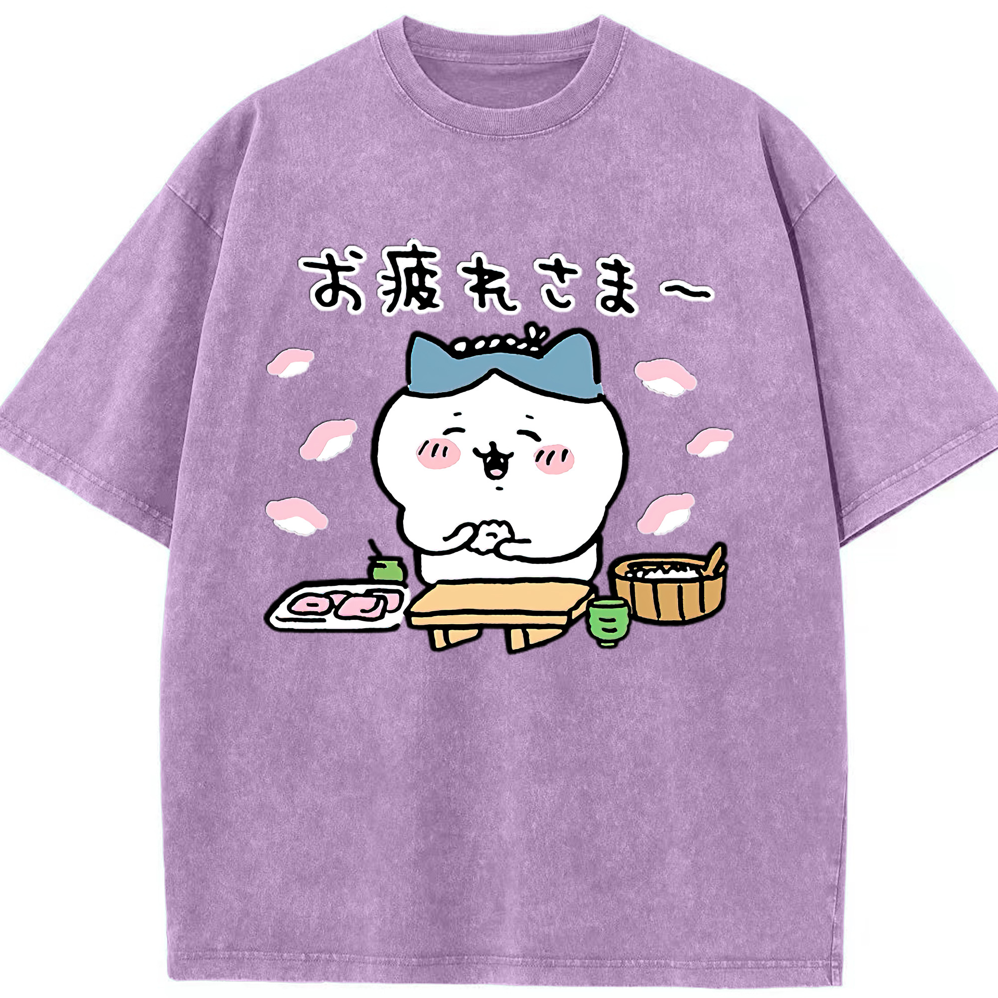 （画像用） ちいかわ ハチワレ Chii-kawa hachiware 綿100% ヴィンテージ風 半袖Tシャツ（フロントプリント）