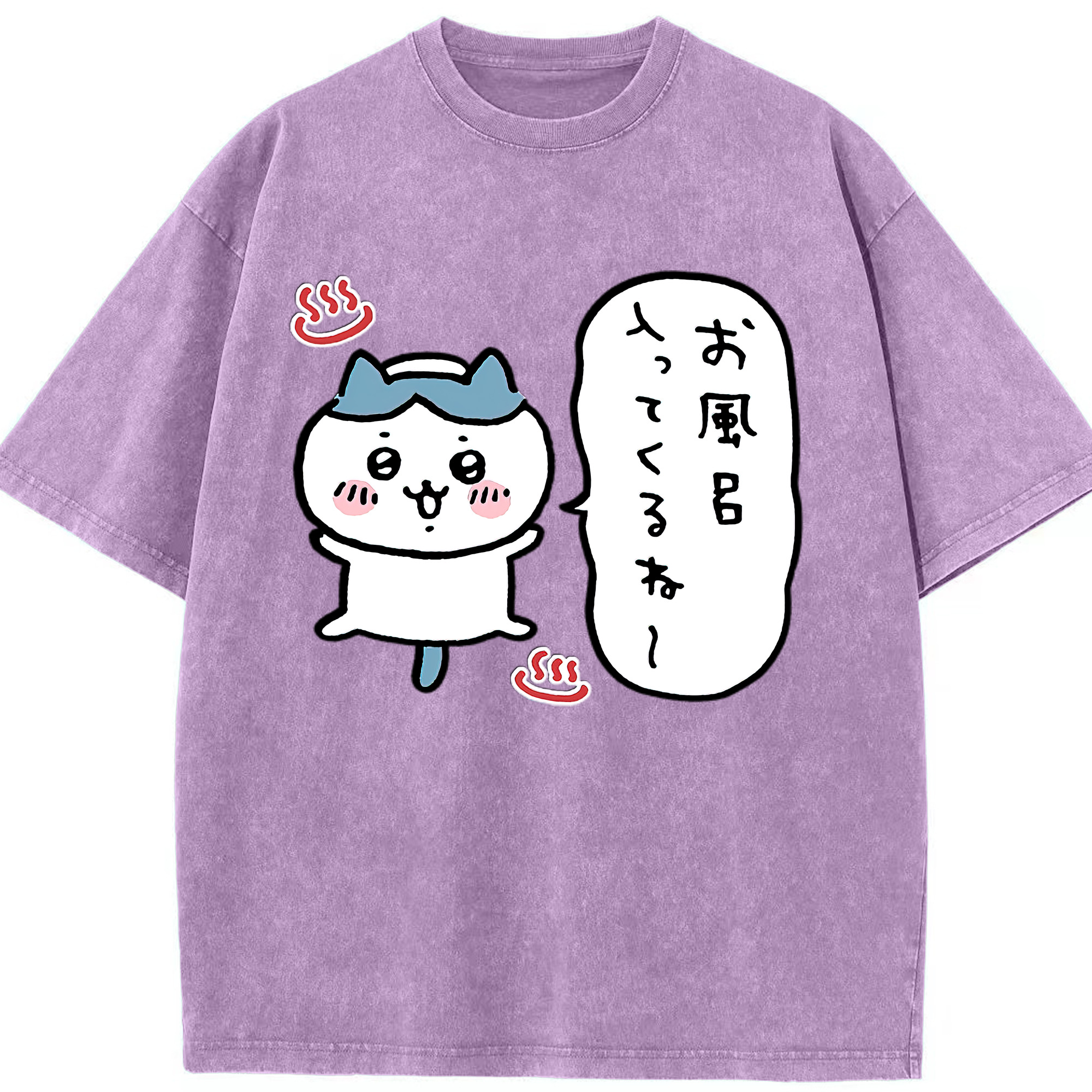 （画像用） ちいかわ ハチワレ Chii-kawa hachiware 綿100% ヴィンテージ風 半袖Tシャツ（フロントプリント）