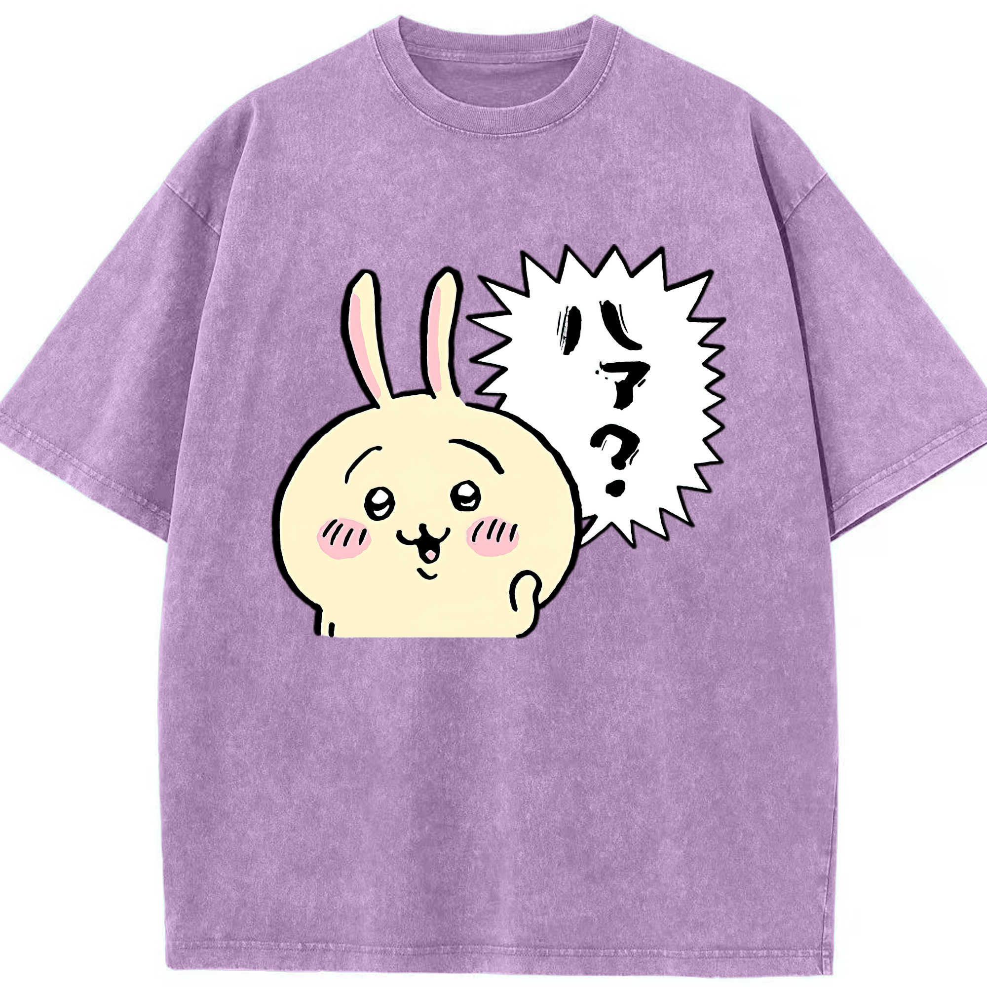 （画像用） ちいかわ うさぎ Chii-kawa usagi 綿100% ヴィンテージ風 半袖Tシャツ（フロントプリント）
