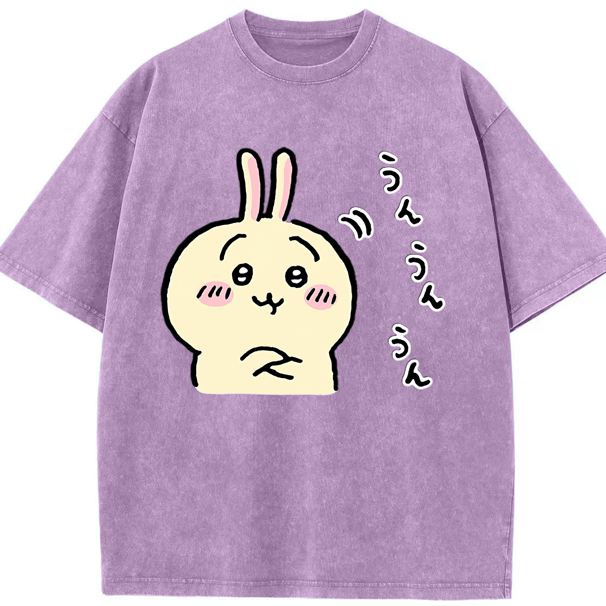 （画像用） ちいかわ うさぎ Chii-kawa usagi 綿100% ヴィンテージ風 半袖Tシャツ（フロントプリント）