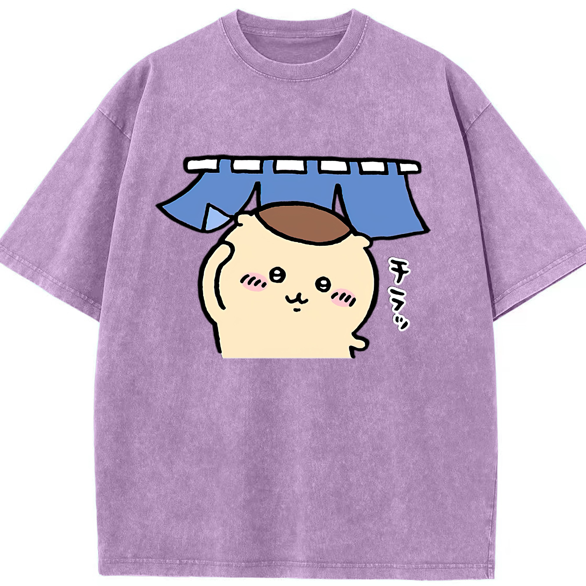 （画像用） ちいかわ くりまんじゅう Chii-kawa kuri manjū 綿100% ヴィンテージ風 半袖Tシャツ（フロントプリント）