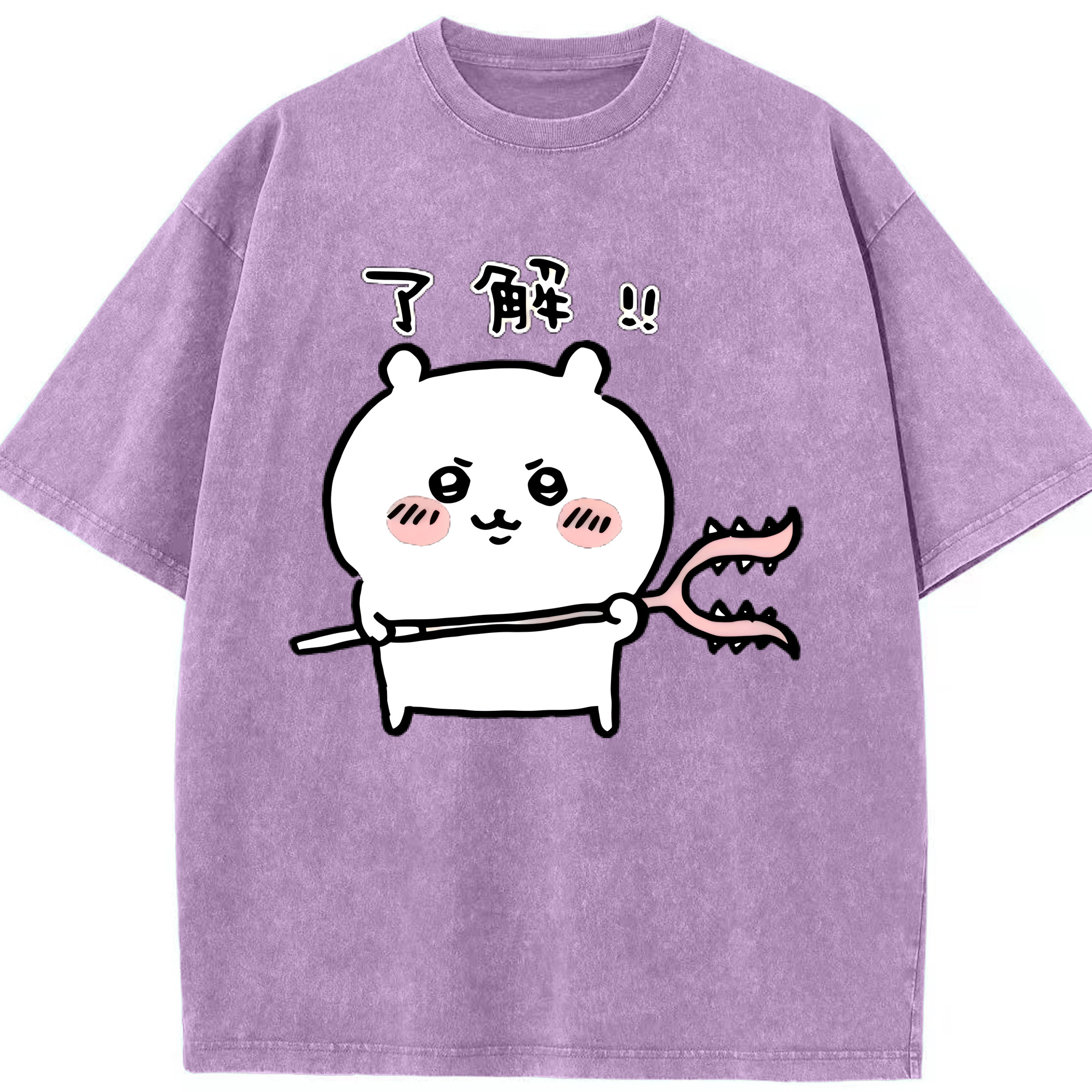（画像用） ちいかわ ちいかわ Chii-kawa chiikawa 綿100% ヴィンテージ風 半袖Tシャツ（フロントプリント）