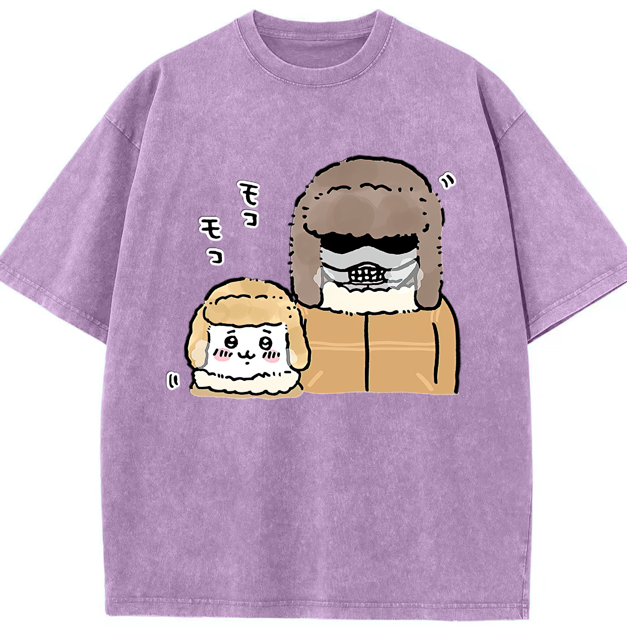 （画像用） ちいかわ 労働の鎧さん Chii-kawa Mr. Armor of Labor 綿100% ヴィンテージ風 半袖Tシャツ（フロントプリント）