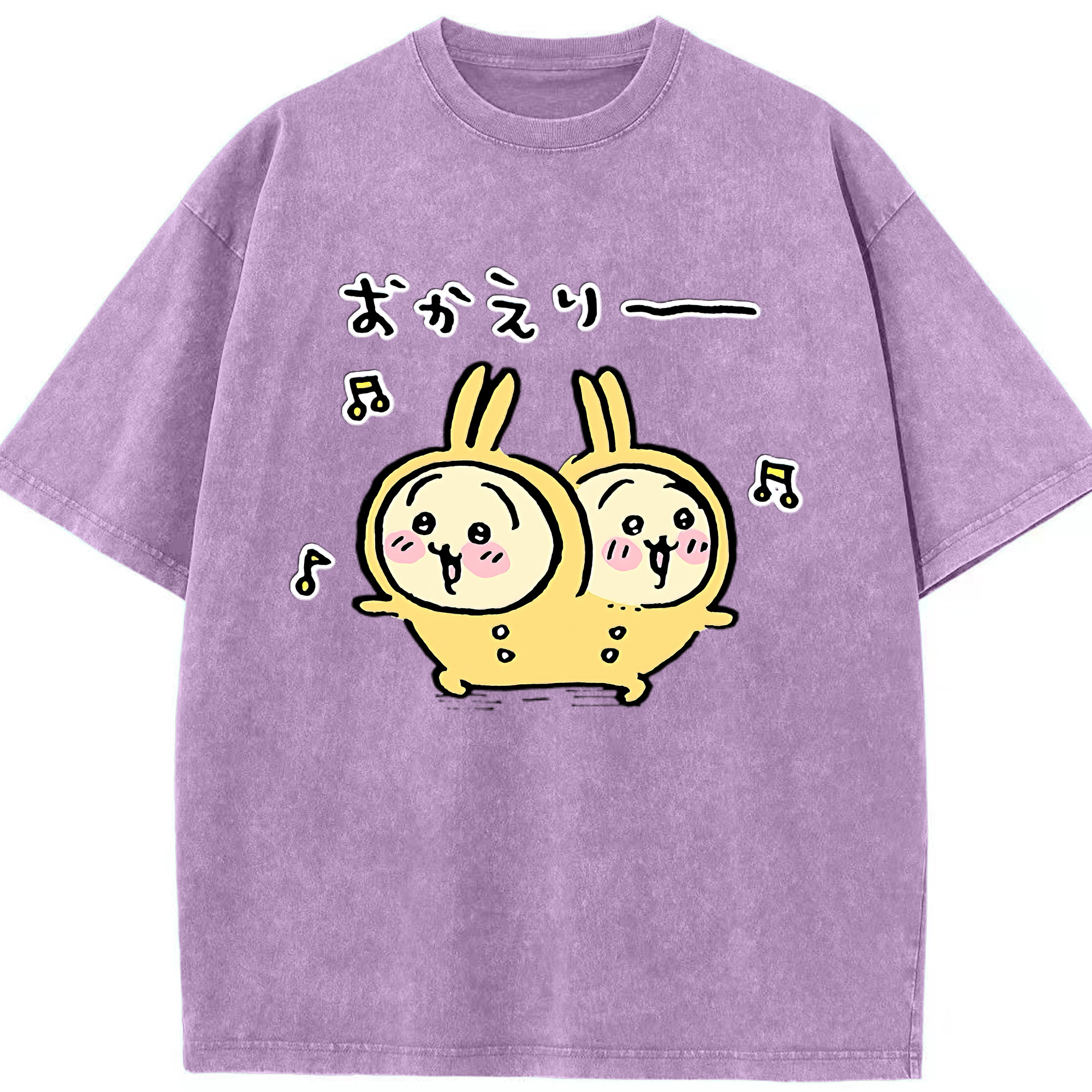 （画像用） ちいかわ うさぎ Chii-kawa usagi 綿100% ヴィンテージ風 半袖Tシャツ（フロントプリント）