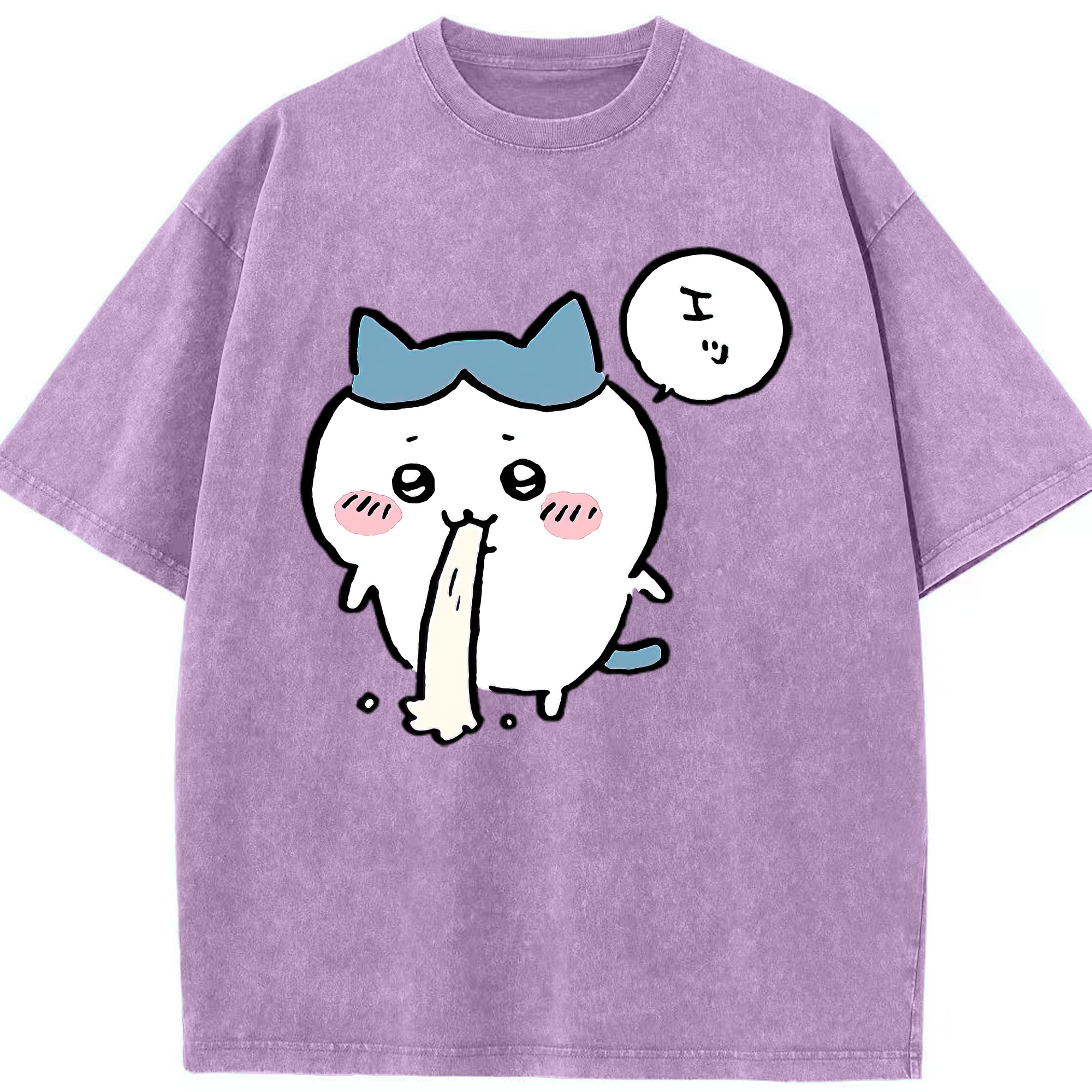 （画像用） ちいかわ ハチワレ Chii-kawa hachiware 綿100% ヴィンテージ風 半袖Tシャツ（フロントプリント）