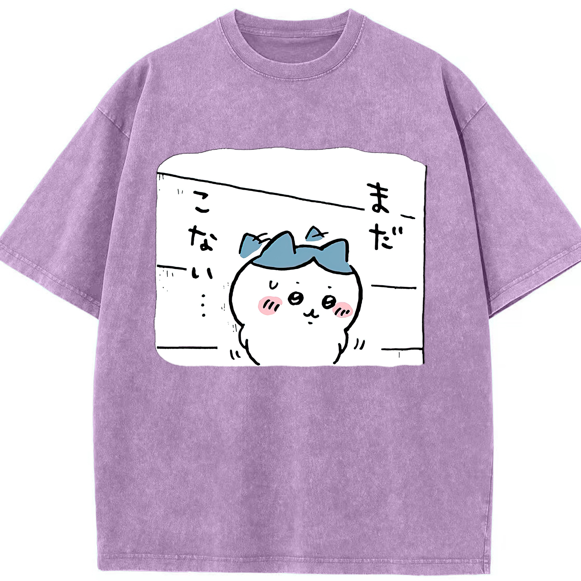 （画像用） ちいかわ ハチワレ Chii-kawa hachiware 綿100% ヴィンテージ風 半袖Tシャツ（フロントプリント）