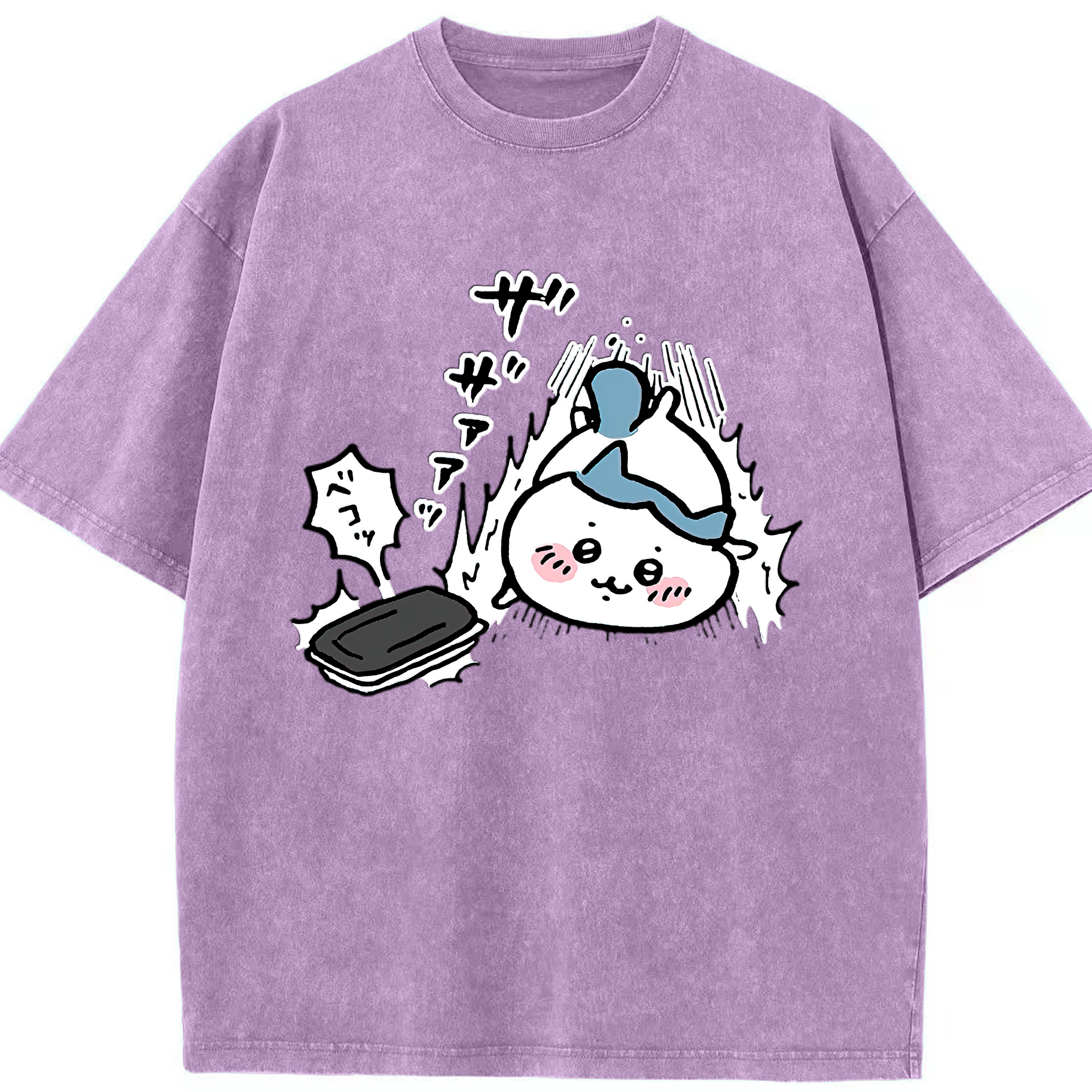 （画像用） ちいかわ ハチワレ Chii-kawa hachiware 綿100% ヴィンテージ風 半袖Tシャツ（フロントプリント）