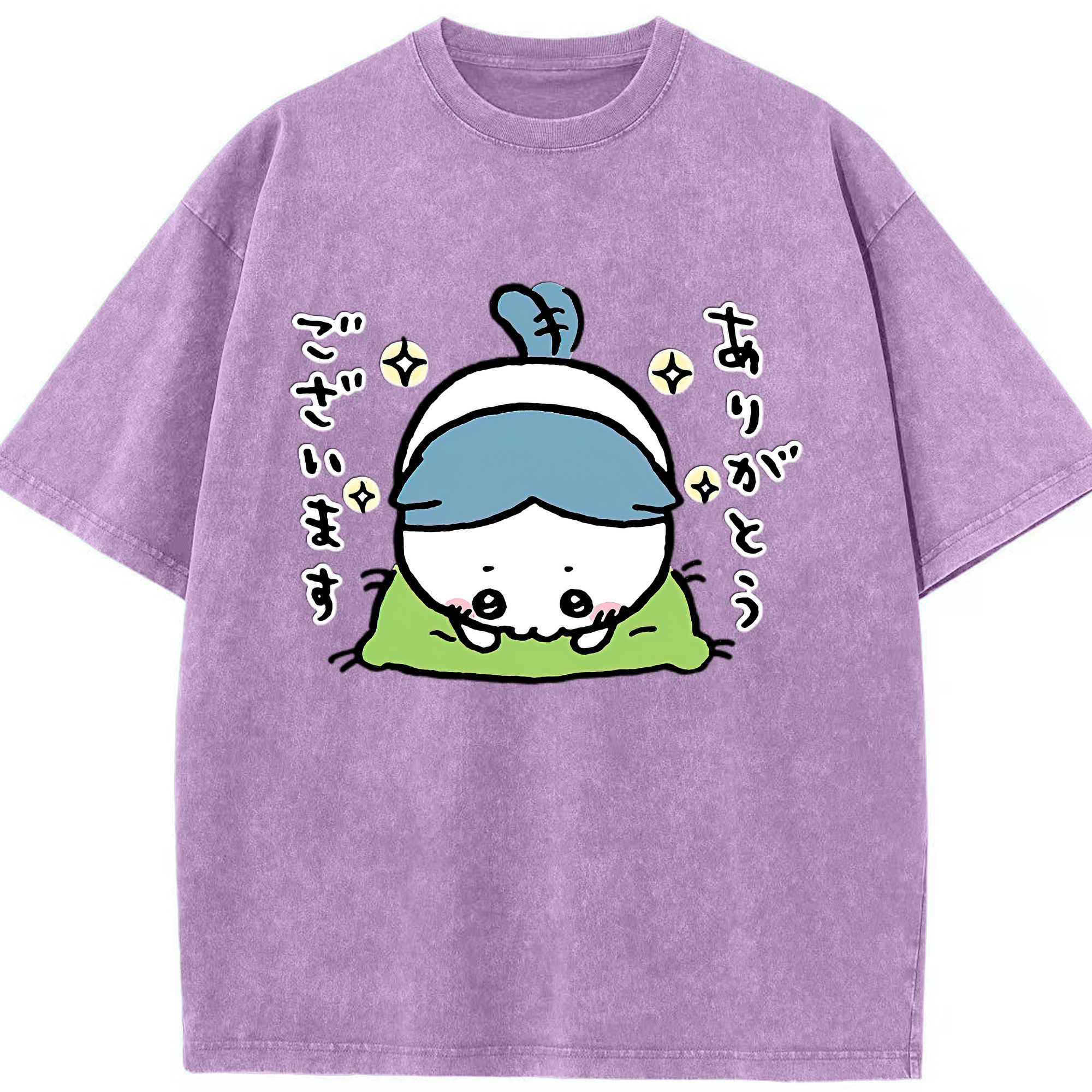 （画像用） ちいかわ ハチワレ Chii-kawa hachiware 綿100% ヴィンテージ風 半袖Tシャツ（フロントプリント）