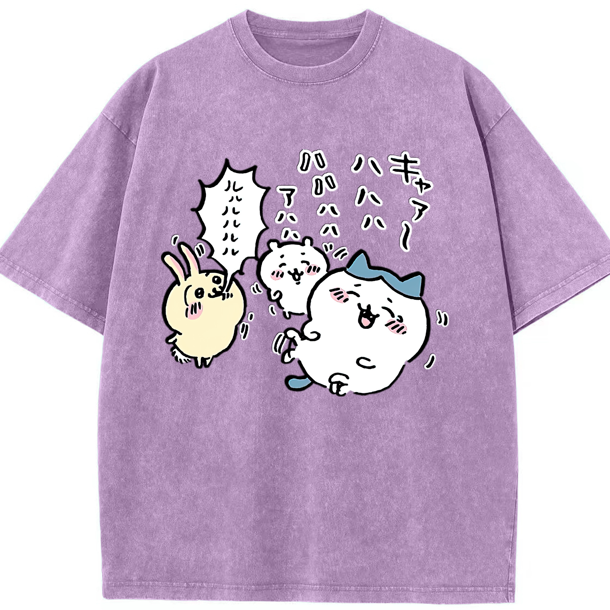 （画像用） ちいかわ うさぎ Chii-kawa usagi 綿100% ヴィンテージ風 半袖Tシャツ（フロントプリント）