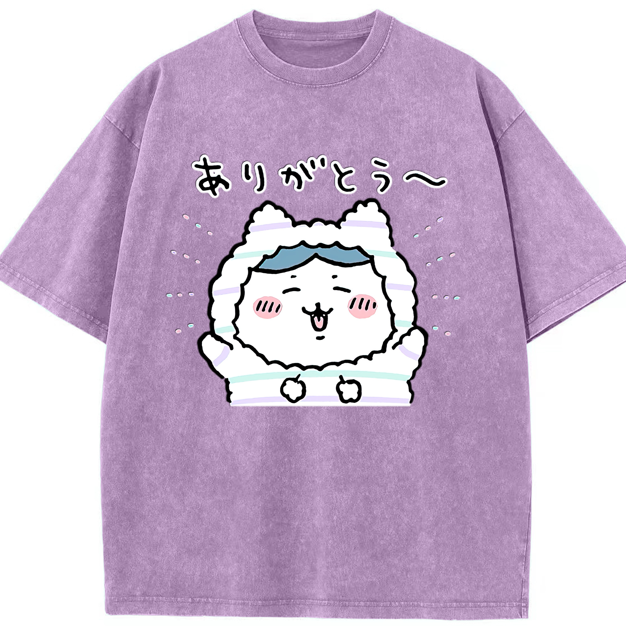 （画像用） ちいかわ ハチワレ Chii-kawa hachiware 綿100% ヴィンテージ風 半袖Tシャツ（フロントプリント）