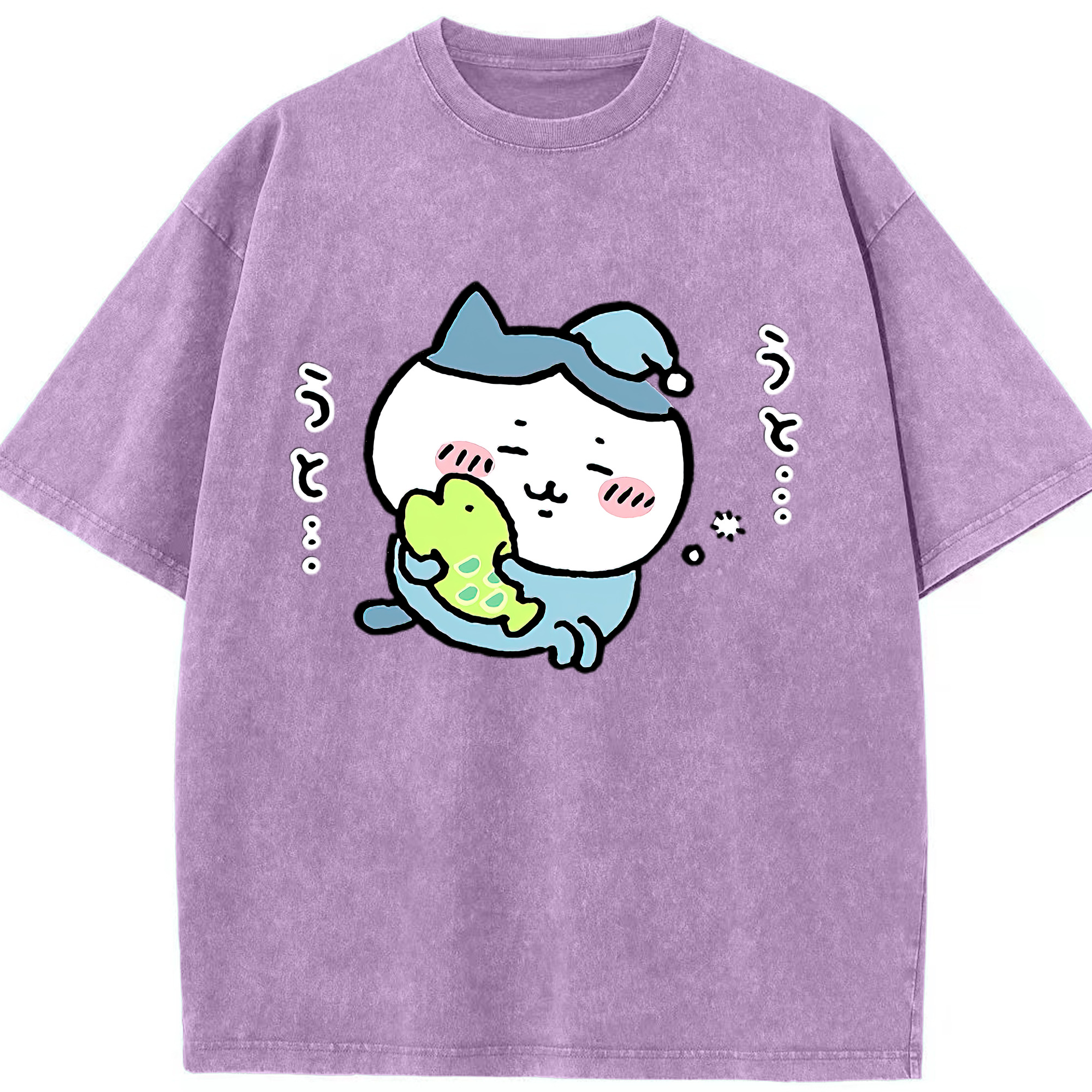 （画像用） ちいかわ ハチワレ Chii-kawa hachiware 綿100% ヴィンテージ風 半袖Tシャツ（フロントプリント）