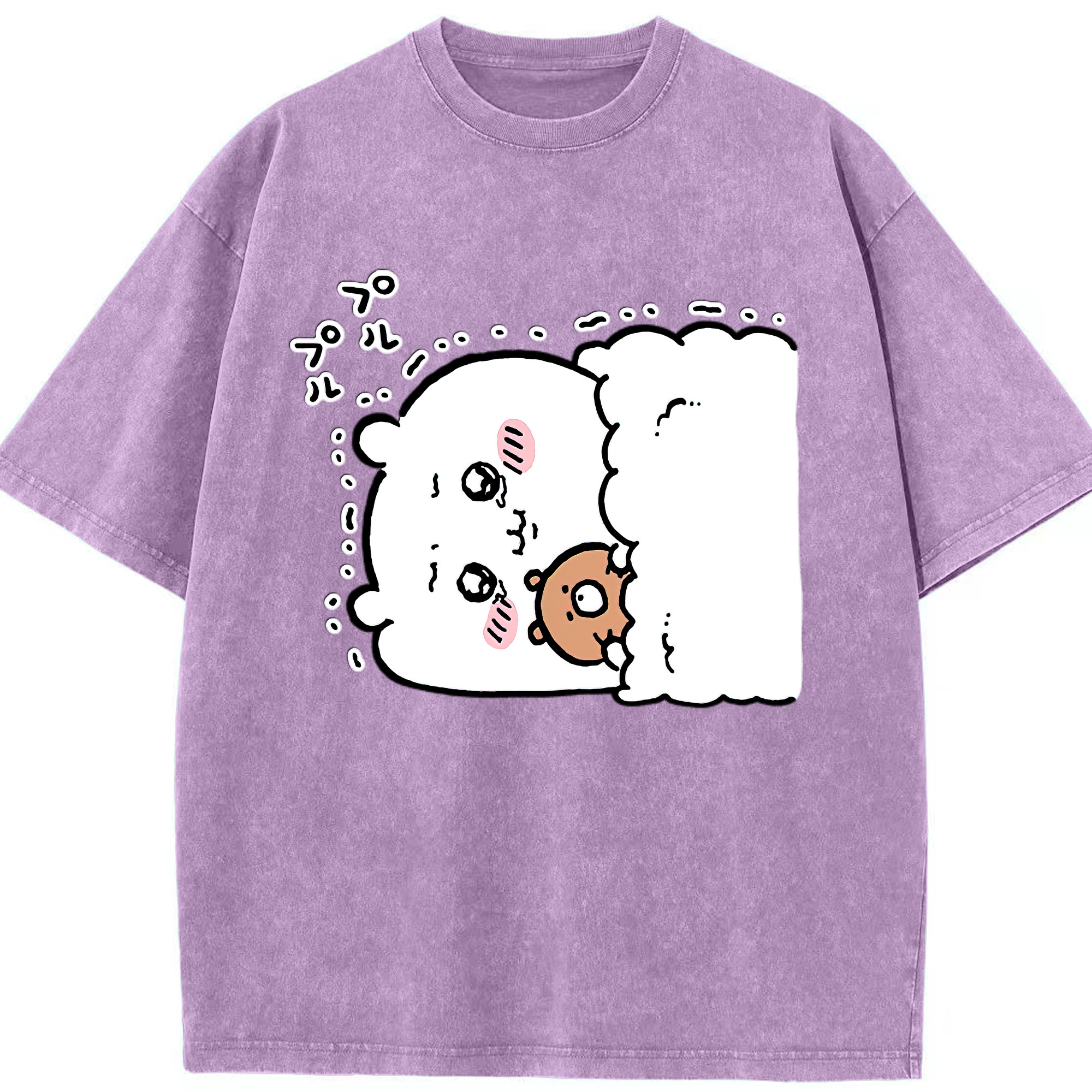 （画像用） ちいかわ ちいかわ Chii-kawa chiikawa 綿100% ヴィンテージ風 半袖Tシャツ（フロントプリント）