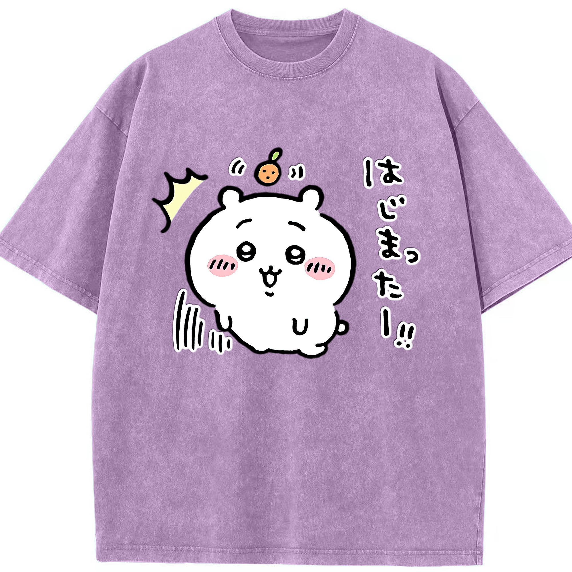 （画像用） ちいかわ ちいかわ Chii-kawa chiikawa 綿100% ヴィンテージ風 半袖Tシャツ（フロントプリント）