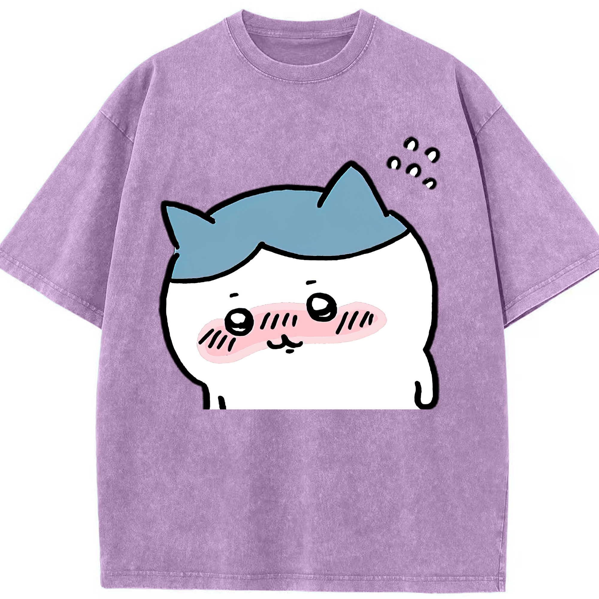 （画像用） ちいかわ ハチワレ Chii-kawa hachiware 綿100% ヴィンテージ風 半袖Tシャツ（フロントプリント）