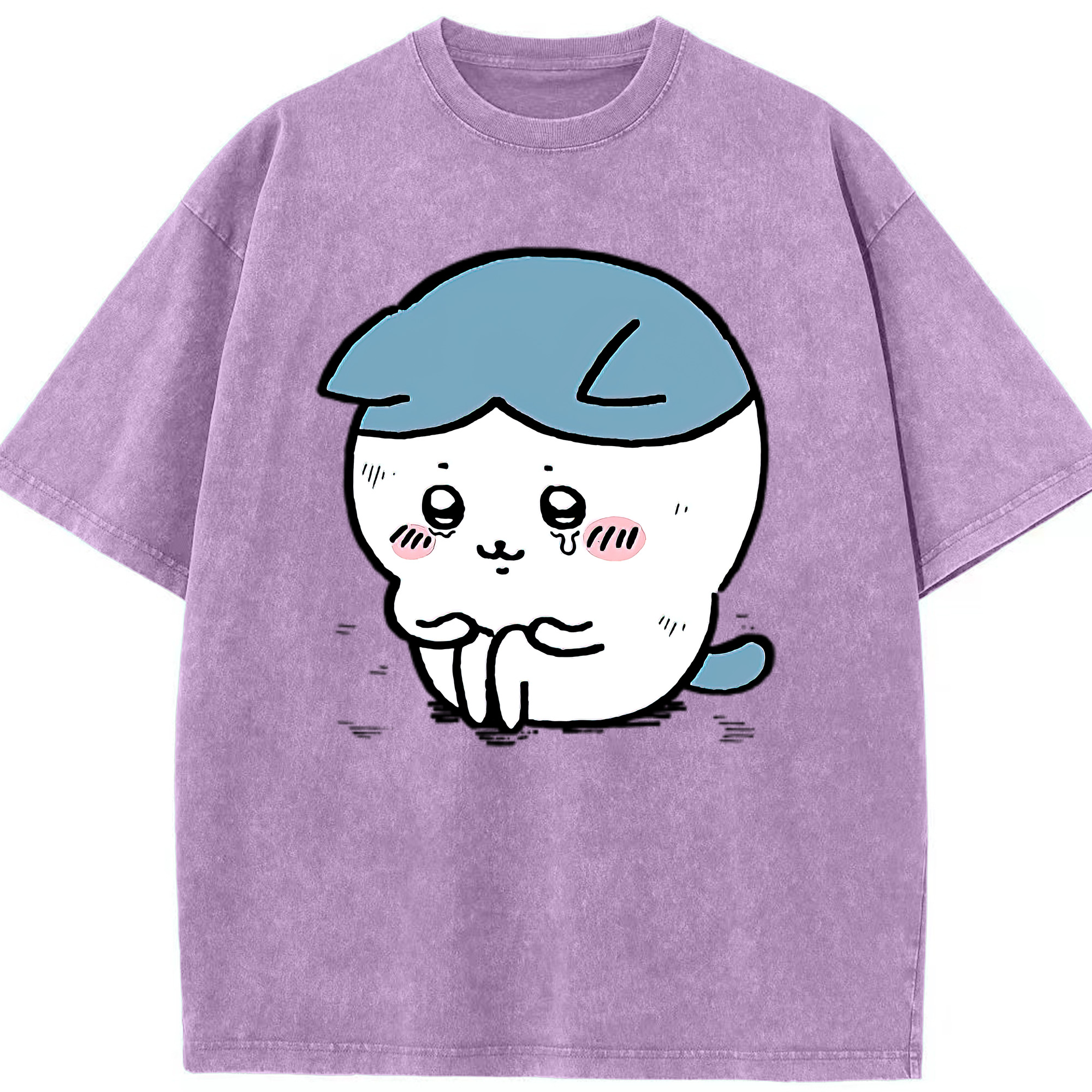 （画像用） ちいかわ ハチワレ Chii-kawa hachiware 綿100% ヴィンテージ風 半袖Tシャツ（フロントプリント）