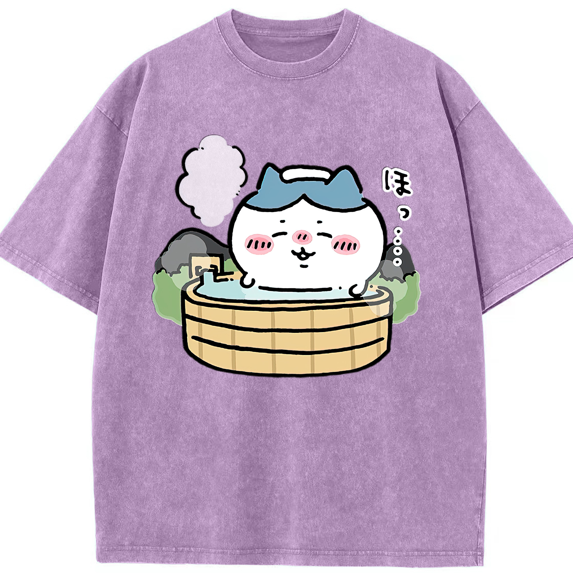 （画像用） ちいかわ ハチワレ Chii-kawa hachiware 綿100% ヴィンテージ風 半袖Tシャツ（フロントプリント）