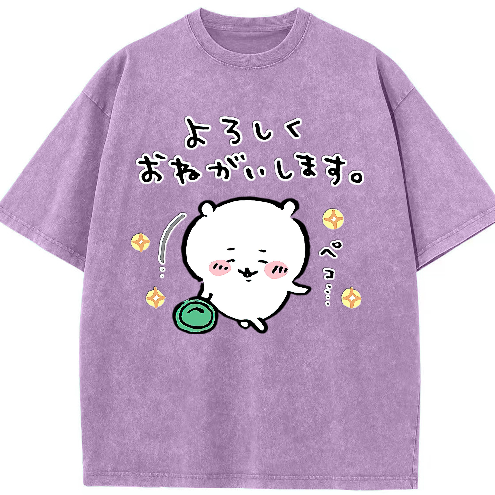 （画像用） ちいかわ ちいかわ Chii-kawa chiikawa 綿100% ヴィンテージ風 半袖Tシャツ（フロントプリント）