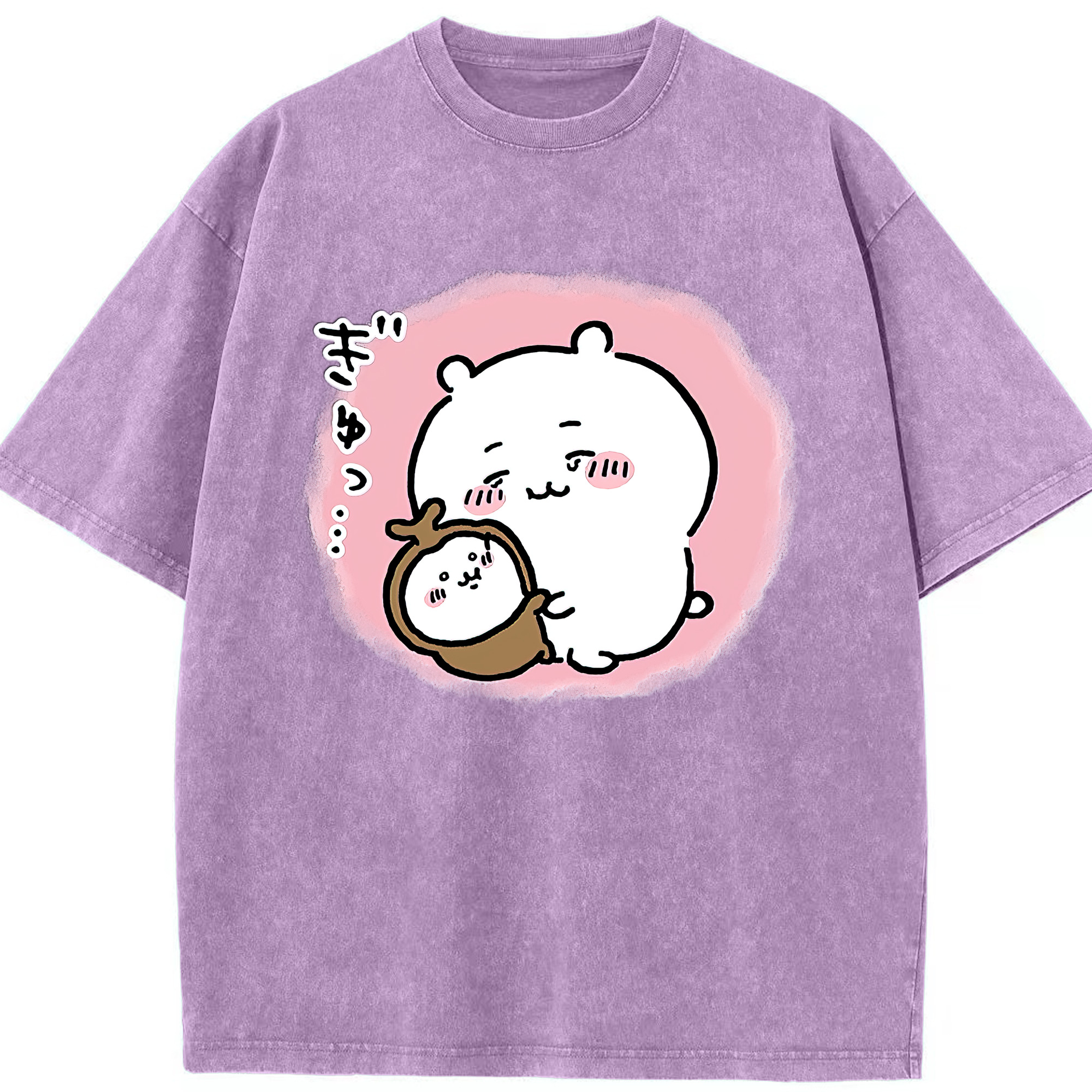 （画像用） ちいかわ ちいかわ Chii-kawa chiikawa 綿100% ヴィンテージ風 半袖Tシャツ（フロントプリント）