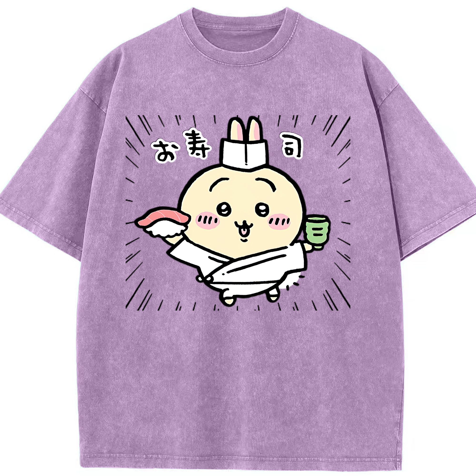 （画像用） ちいかわ うさぎ Chii-kawa usagi 綿100% ヴィンテージ風 半袖Tシャツ（フロントプリント）