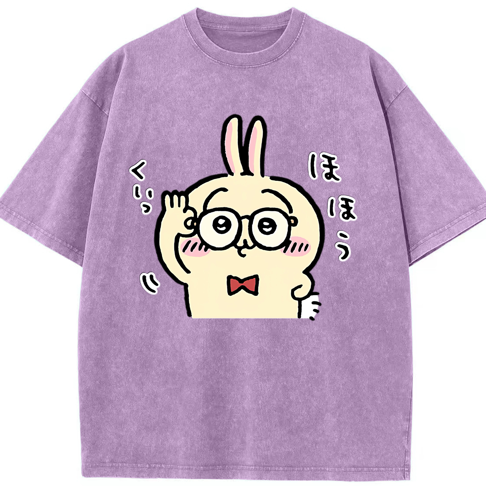 （画像用） ちいかわ うさぎ Chii-kawa usagi 綿100% ヴィンテージ風 半袖Tシャツ（フロントプリント）