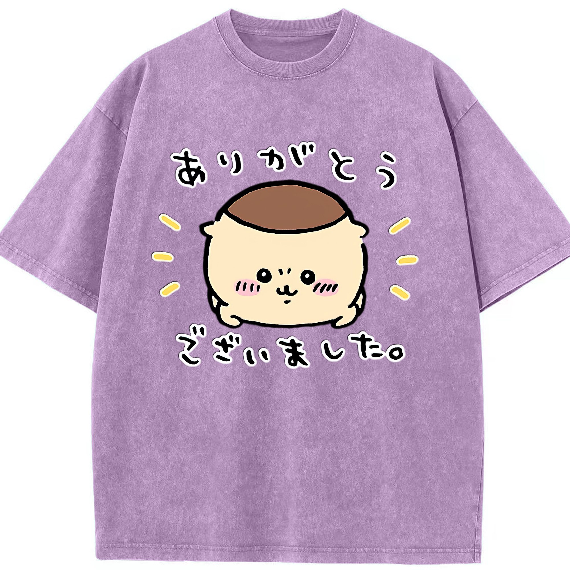 （画像用） ちいかわ くりまんじゅう Chii-kawa kuri manjū 綿100% ヴィンテージ風 半袖Tシャツ（フロントプリント）