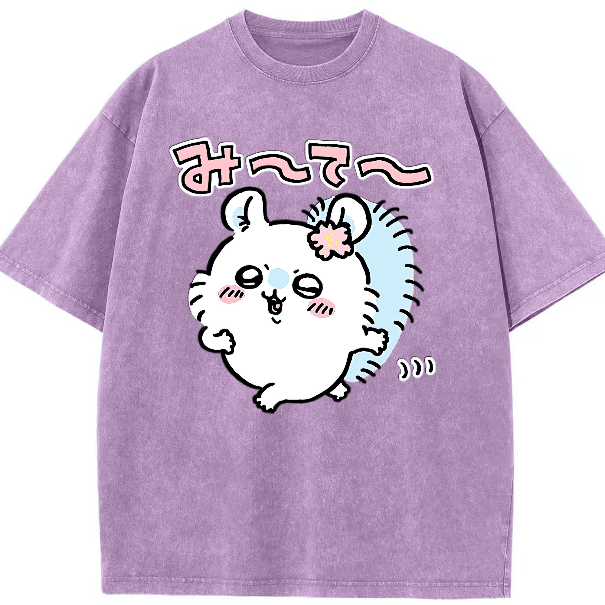 （画像用） ちいかわ モモンガ Chii-kawa Momonga 綿100% ヴィンテージ風 半袖Tシャツ（フロントプリント）