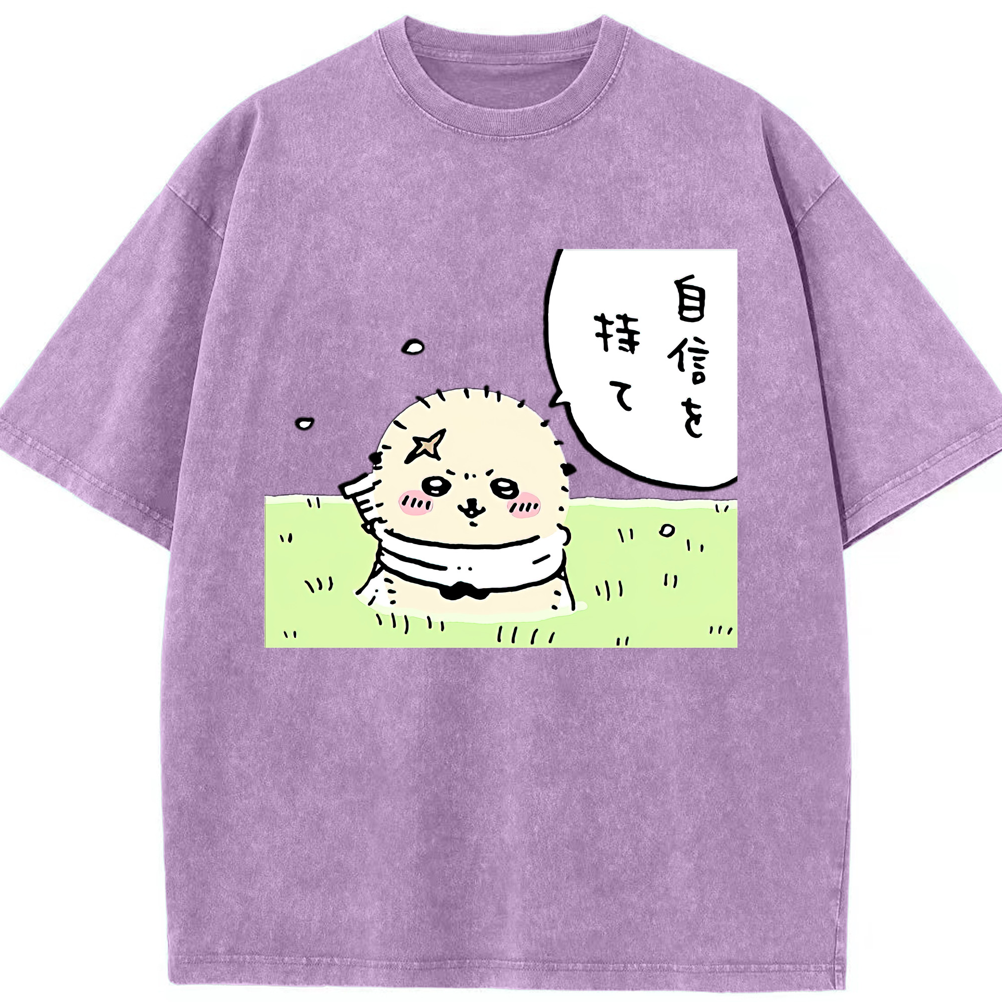 （画像用） ちいかわ ラッコ Chii-kawa Sea otter 綿100% ヴィンテージ風 半袖Tシャツ（フロントプリント）