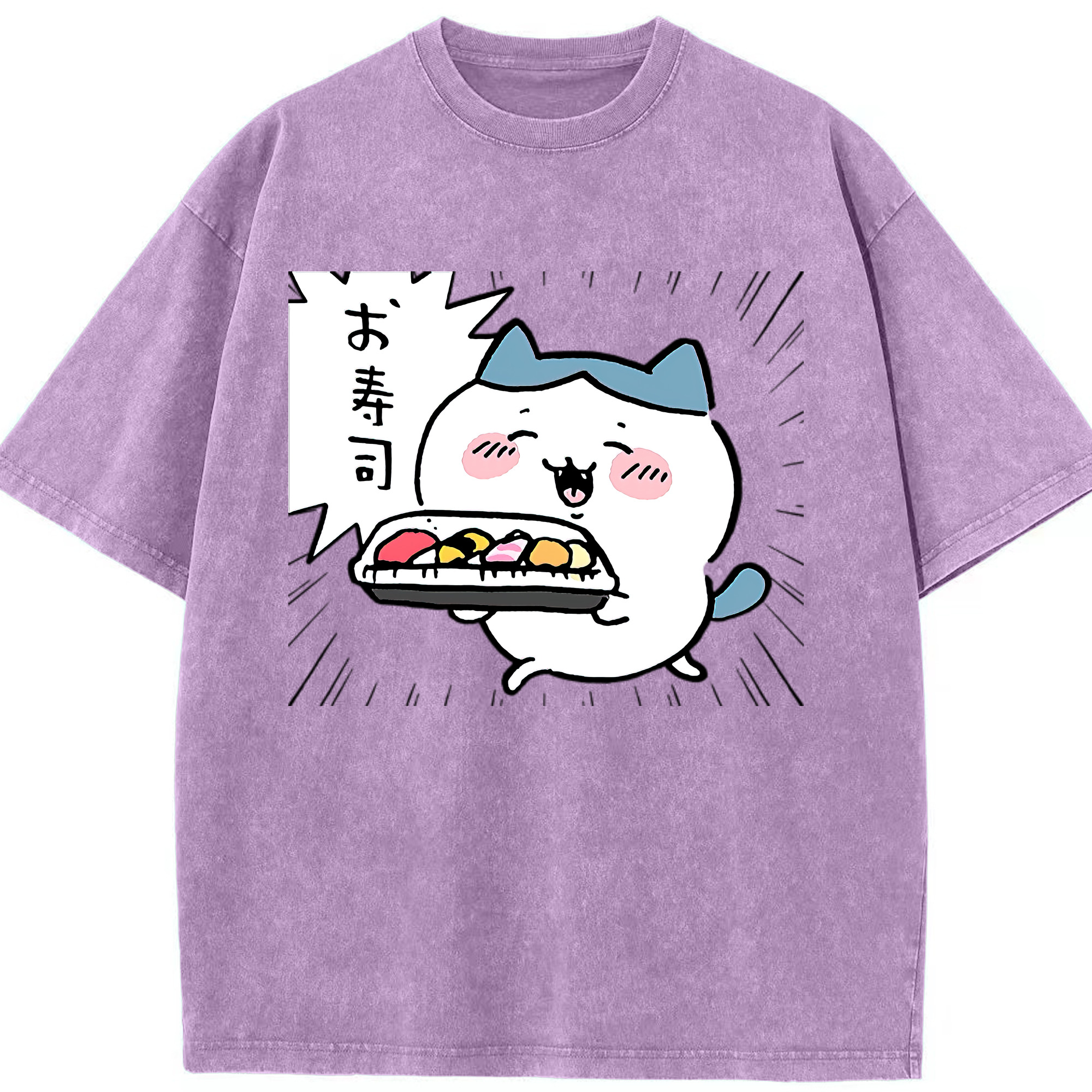 （画像用） ちいかわ ハチワレ Chii-kawa hachiware 綿100% ヴィンテージ風 半袖Tシャツ（フロントプリント）