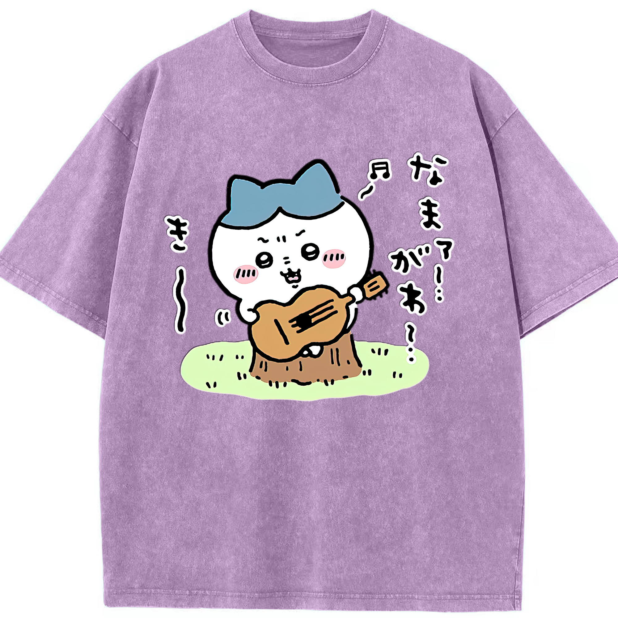 （画像用） ちいかわ ハチワレ Chii-kawa hachiware 綿100% ヴィンテージ風 半袖Tシャツ（フロントプリント）