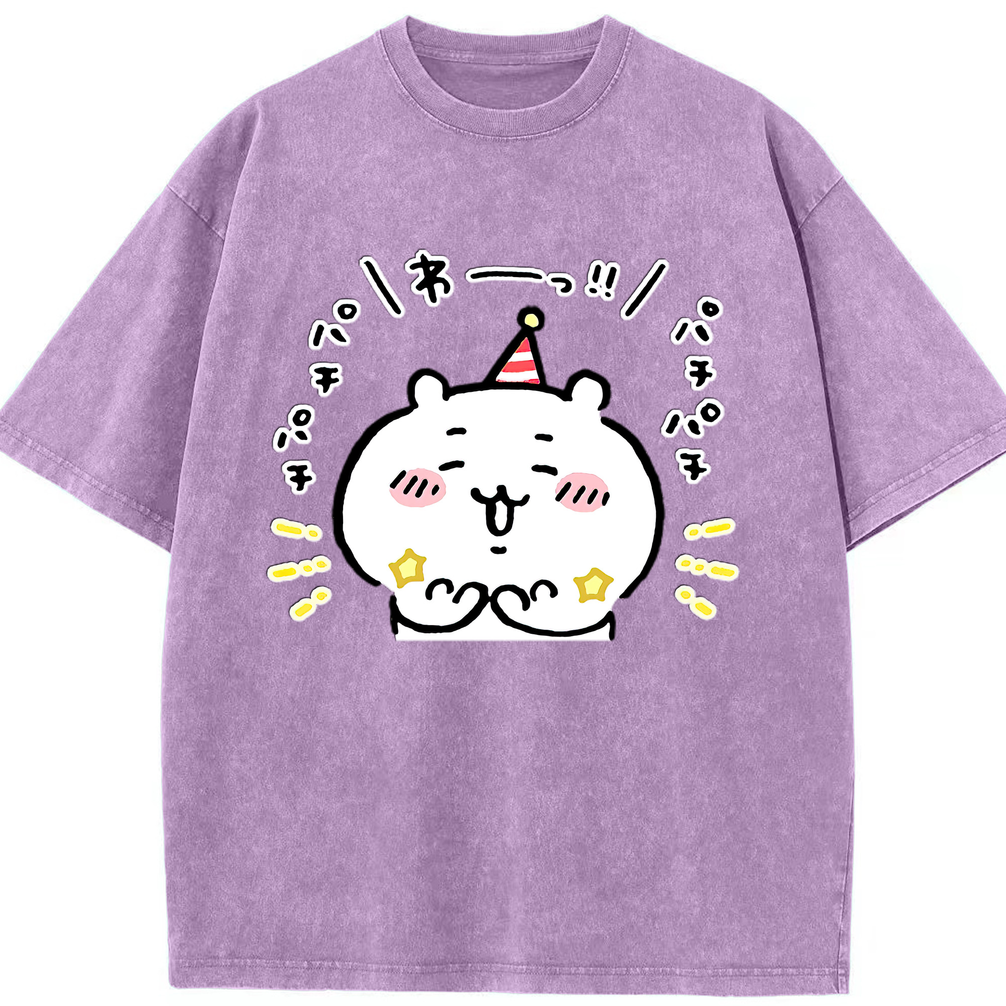（画像用） ちいかわ ちいかわ Chii-kawa chiikawa 綿100% ヴィンテージ風 半袖Tシャツ（フロントプリント）