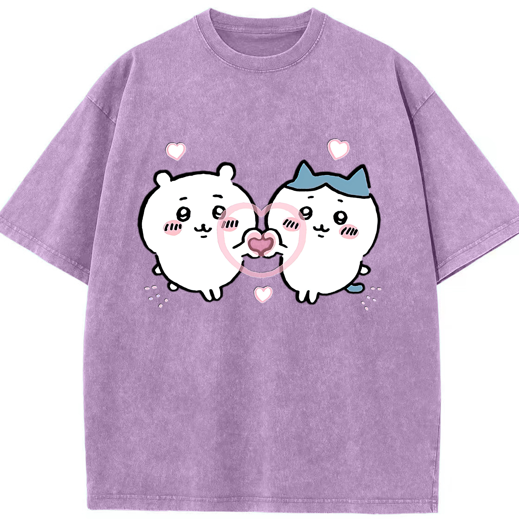 （画像用） ちいかわ ちいかわ Chii-kawa chiikawa 綿100% ヴィンテージ風 半袖Tシャツ（フロントプリント）