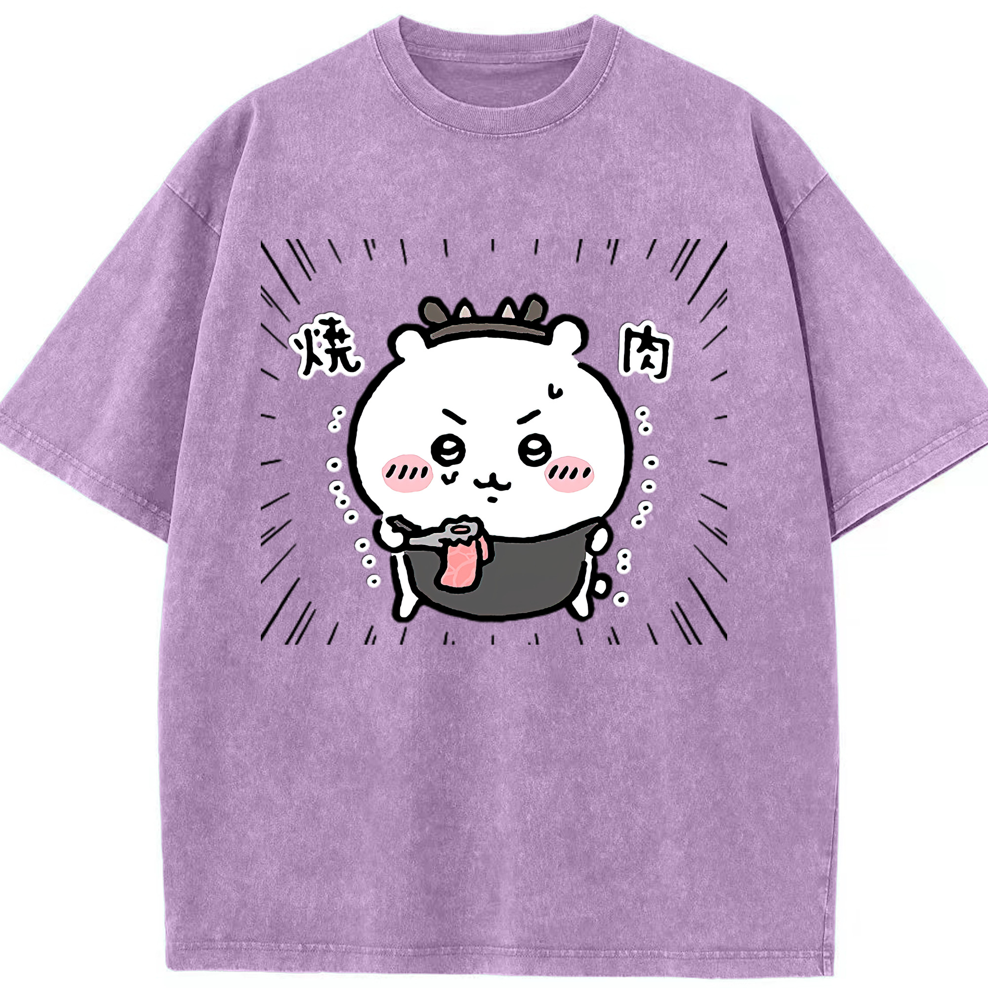（画像用） ちいかわ ちいかわ Chii-kawa chiikawa 綿100% ヴィンテージ風 半袖Tシャツ（フロントプリント）