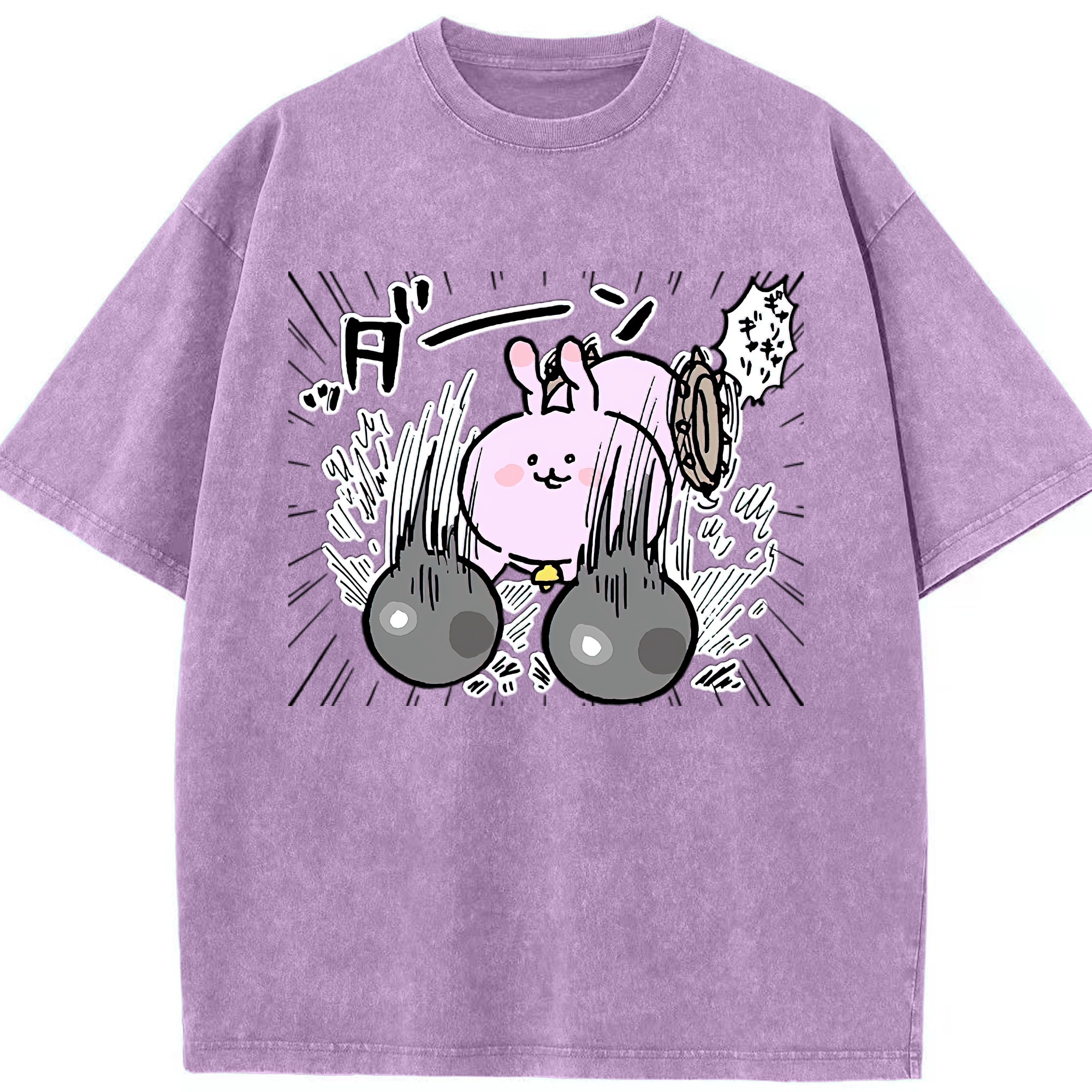 （画像用） ちいかわ うさぎ Chii-kawa usagi 綿100% ヴィンテージ風 半袖Tシャツ（フロントプリント）