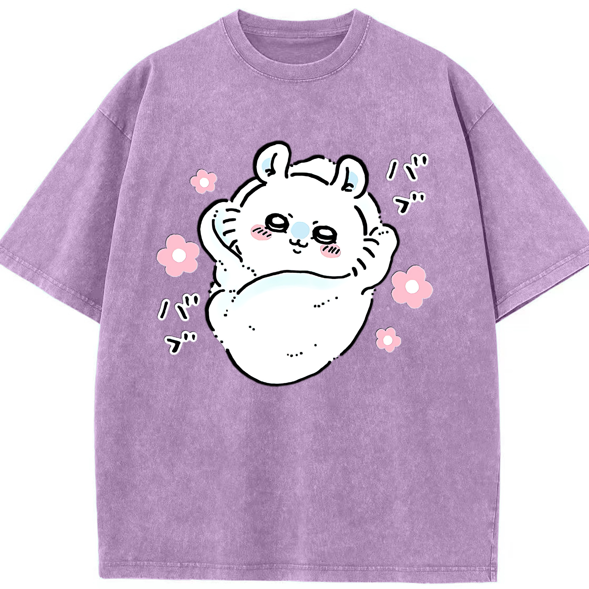 （画像用） ちいかわ モモンガ Chii-kawa Momonga 綿100% ヴィンテージ風 半袖Tシャツ（フロントプリント）