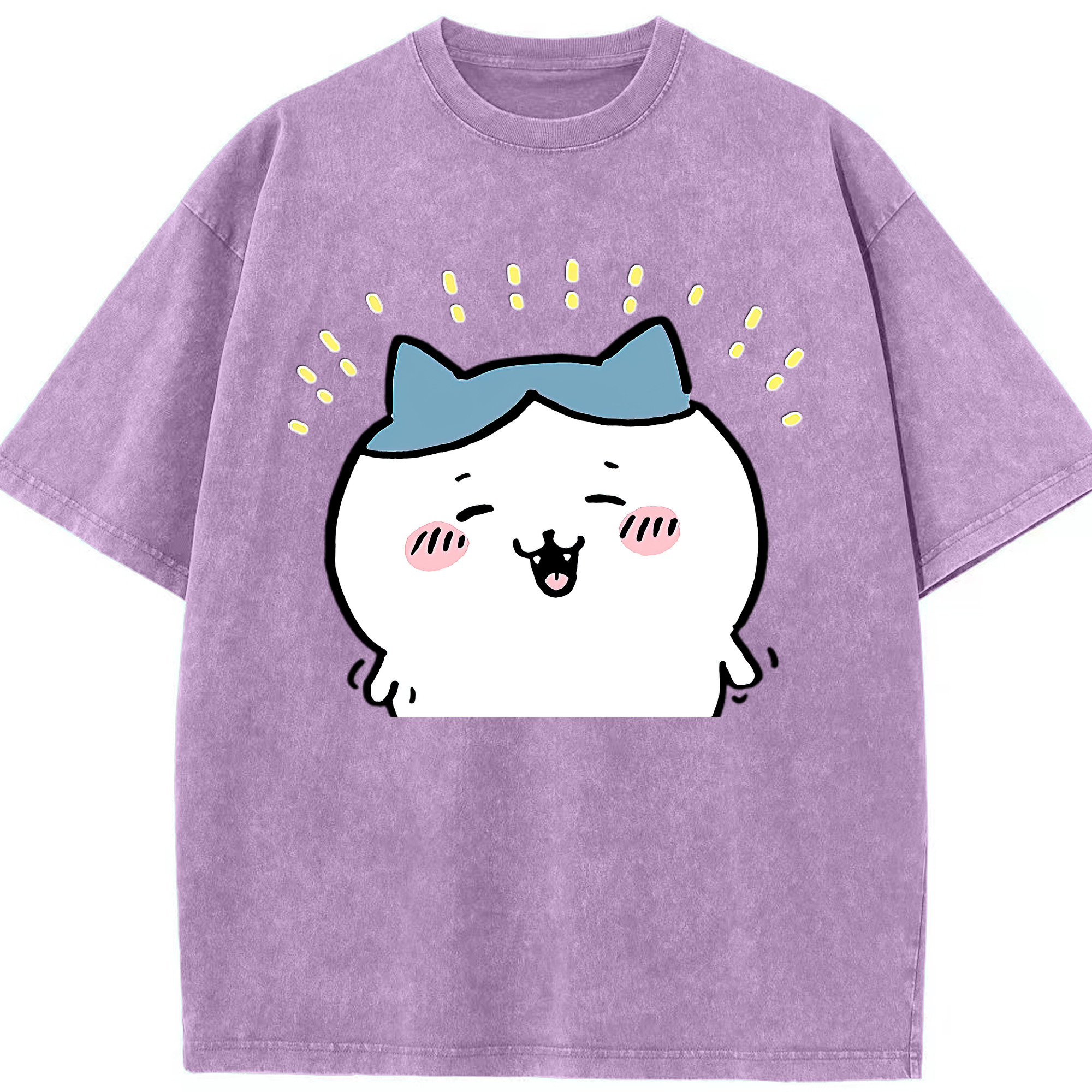 （画像用） ちいかわ ハチワレ Chii-kawa hachiware 綿100% ヴィンテージ風 半袖Tシャツ（フロントプリント）