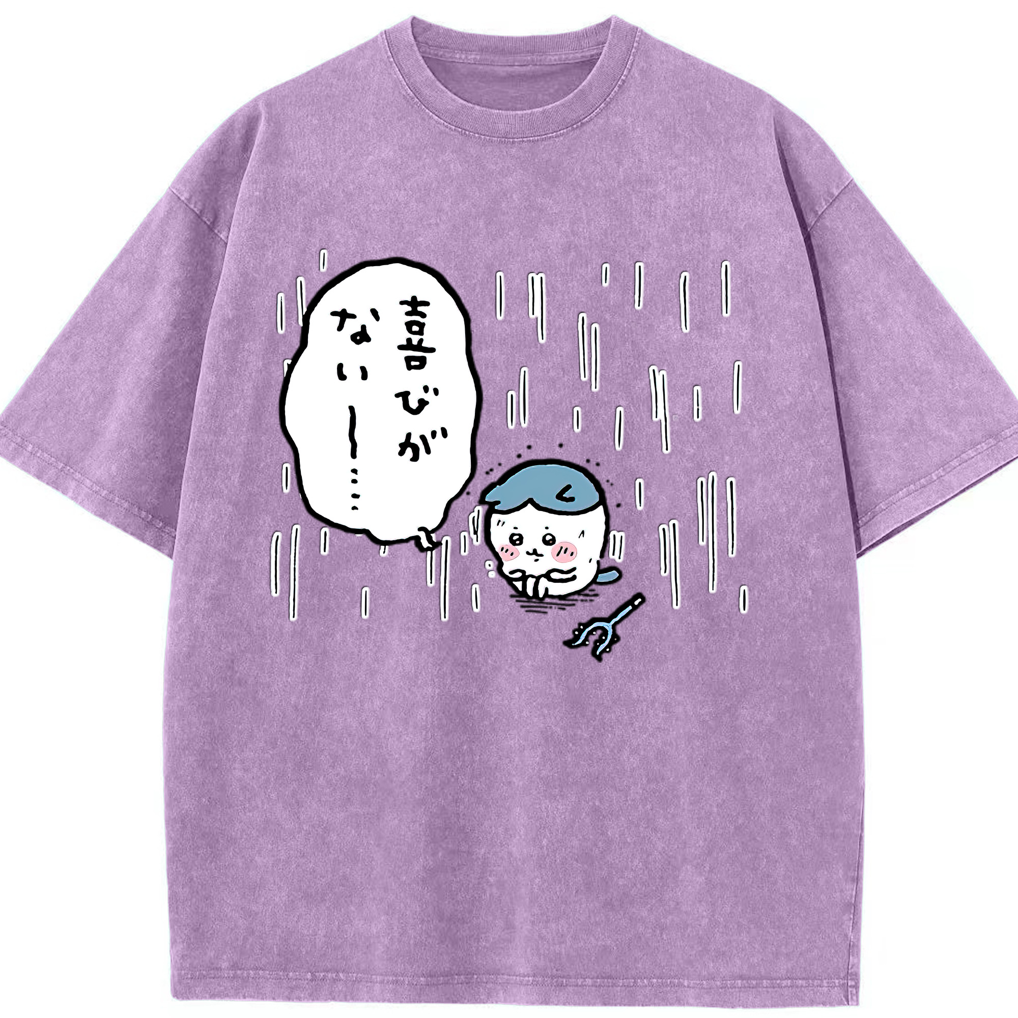 （画像用） ちいかわ ハチワレ Chii-kawa hachiware 綿100% ヴィンテージ風 半袖Tシャツ（フロントプリント）