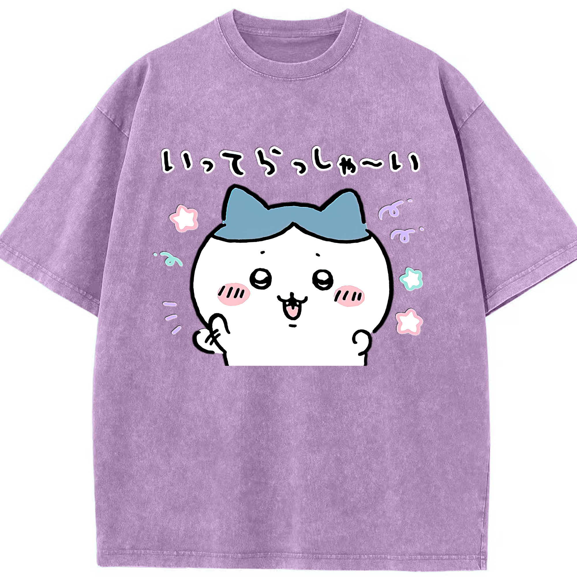 （画像用） ちいかわ ハチワレ Chii-kawa hachiware 綿100% ヴィンテージ風 半袖Tシャツ（フロントプリント）