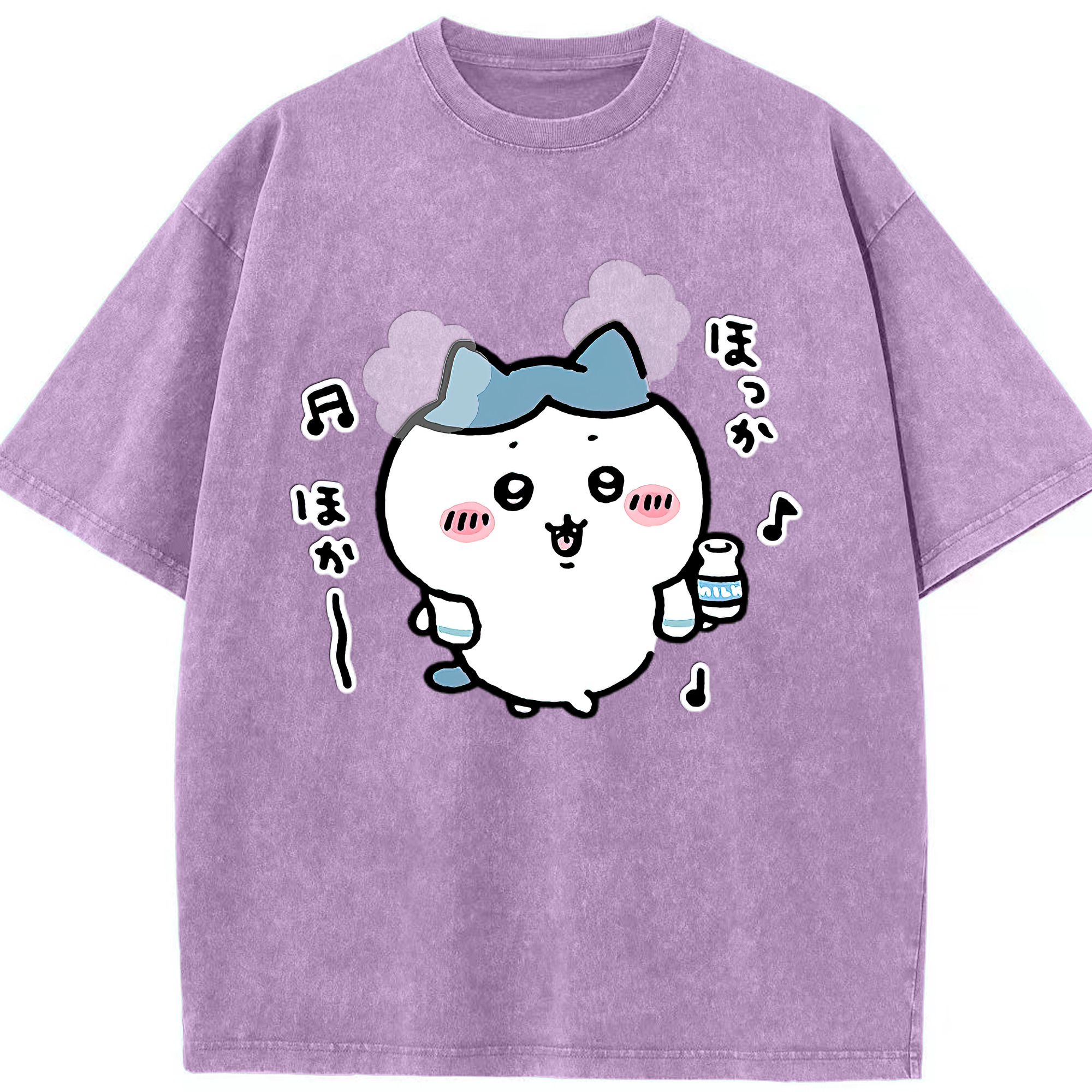（画像用） ちいかわ ハチワレ Chii-kawa hachiware 綿100% ヴィンテージ風 半袖Tシャツ（フロントプリント）