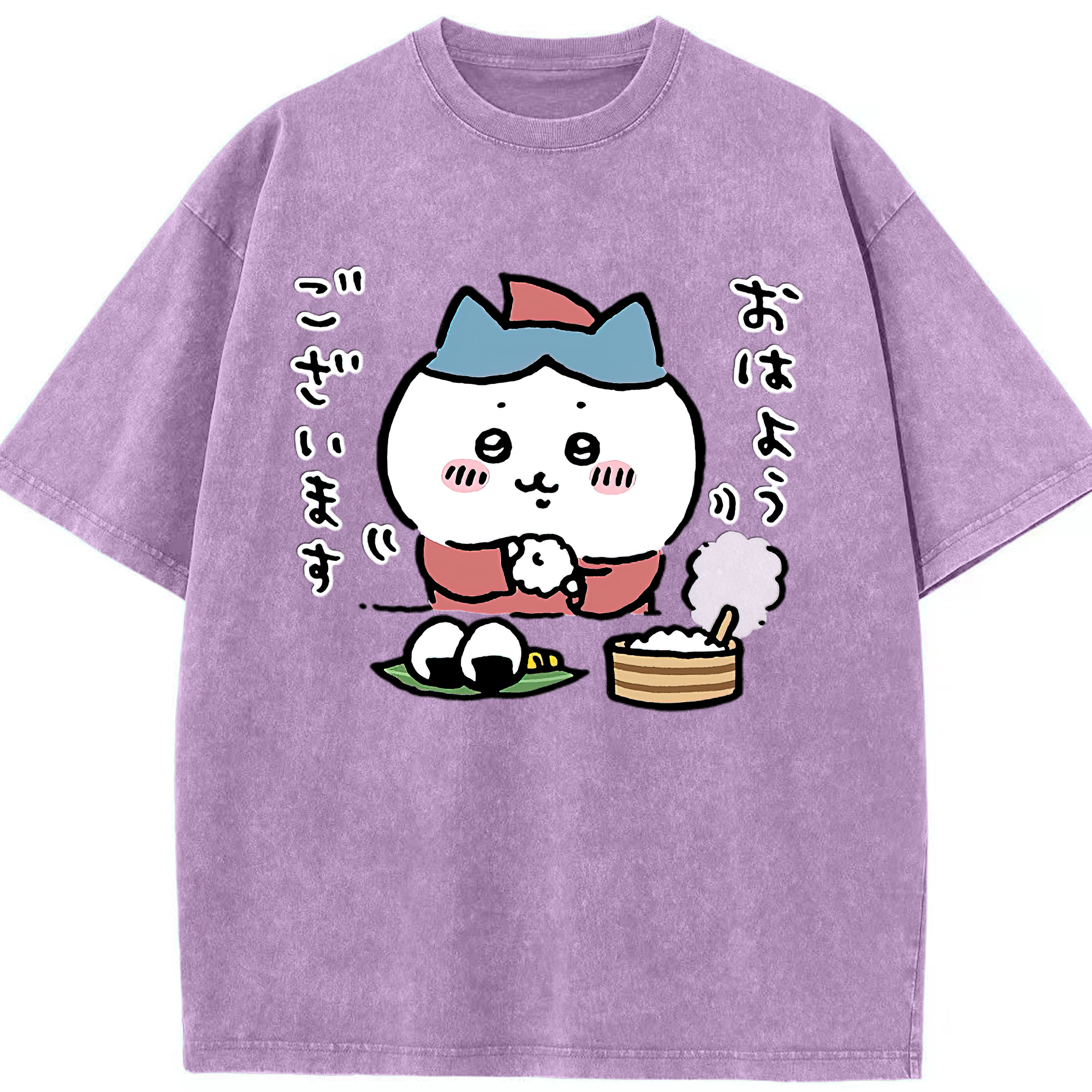 （画像用） ちいかわ ハチワレ Chii-kawa hachiware 綿100% ヴィンテージ風 半袖Tシャツ（フロントプリント）