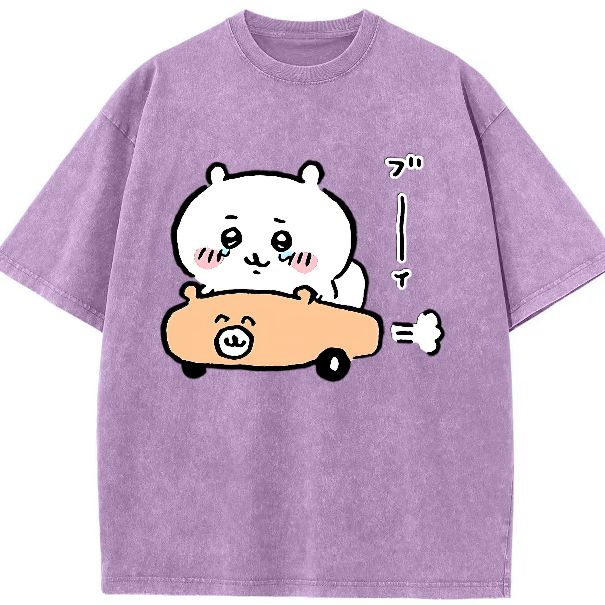 （画像用） ちいかわ ちいかわ Chii-kawa chiikawa 綿100% ヴィンテージ風 半袖Tシャツ（フロントプリント）