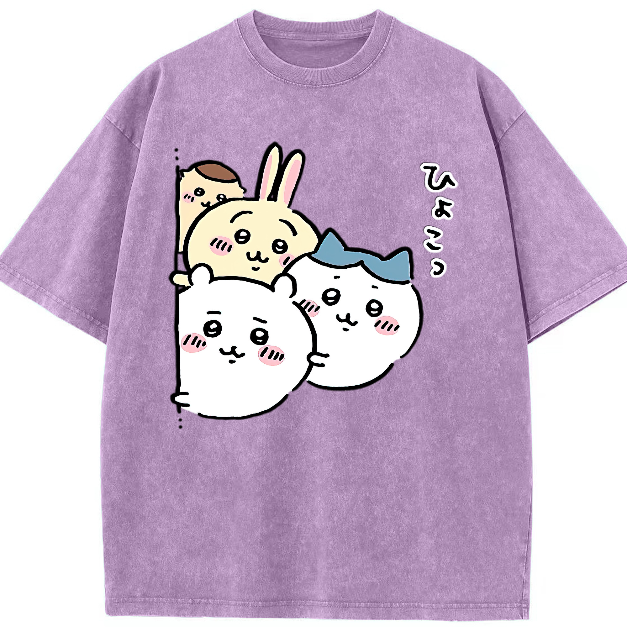 （画像用） ちいかわ ちいかわ Chii-kawa chiikawa 綿100% ヴィンテージ風 半袖Tシャツ（フロントプリント）