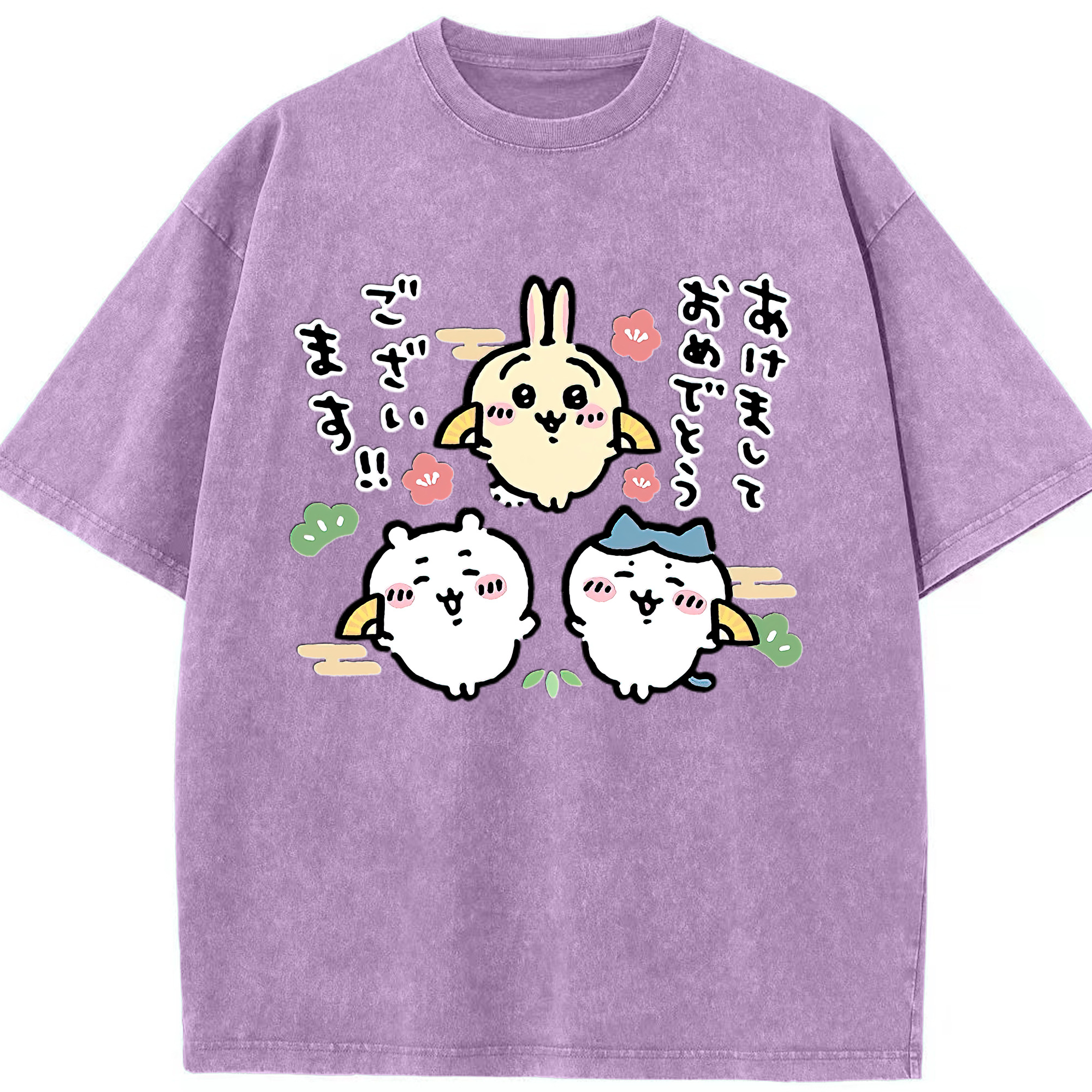 （画像用） ちいかわ ちいかわ Chii-kawa chiikawa 綿100% ヴィンテージ風 半袖Tシャツ（フロントプリント）