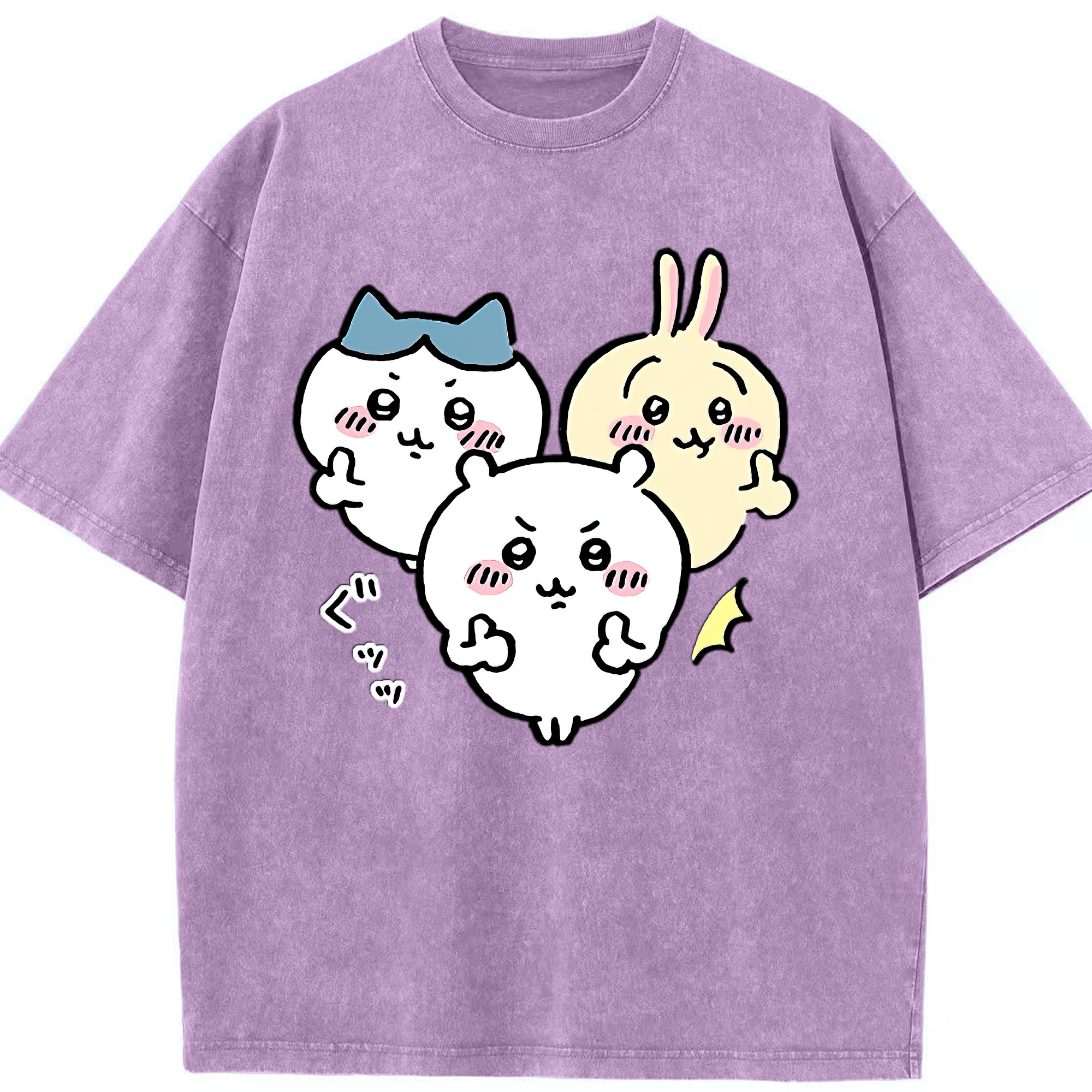 （画像用） ちいかわ うさぎ Chii-kawa usagi 綿100% ヴィンテージ風 半袖Tシャツ（フロントプリント）