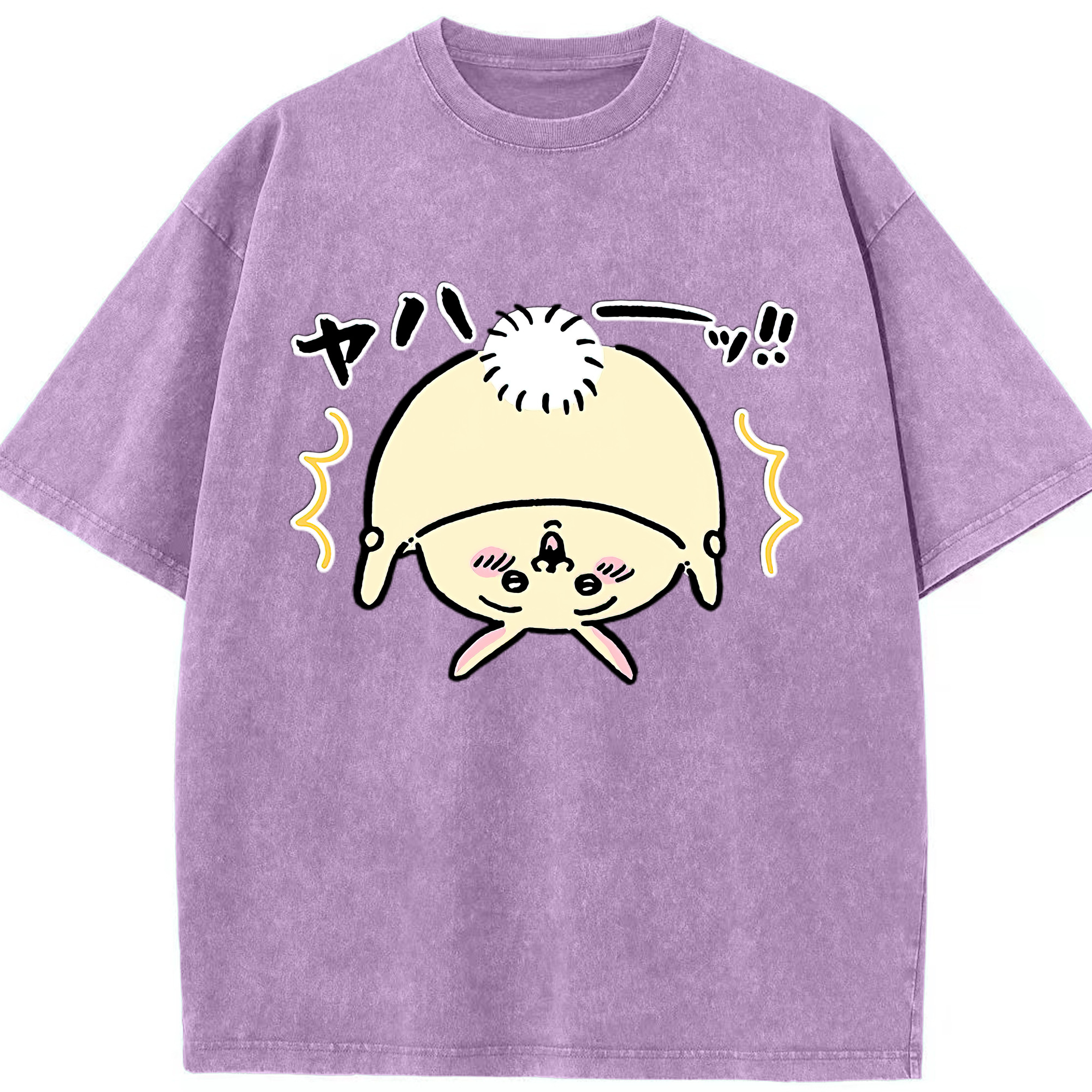 （画像用） ちいかわ うさぎ Chii-kawa usagi 綿100% ヴィンテージ風 半袖Tシャツ（フロントプリント）