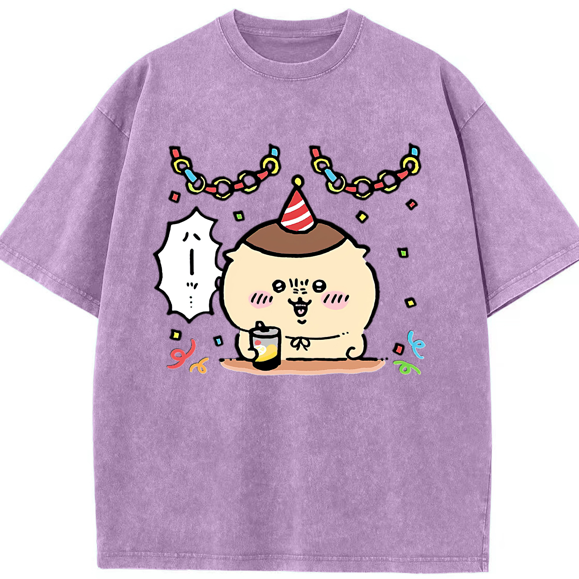 （画像用） ちいかわ くりまんじゅう Chii-kawa kuri manjū 綿100% ヴィンテージ風 半袖Tシャツ（フロントプリント）