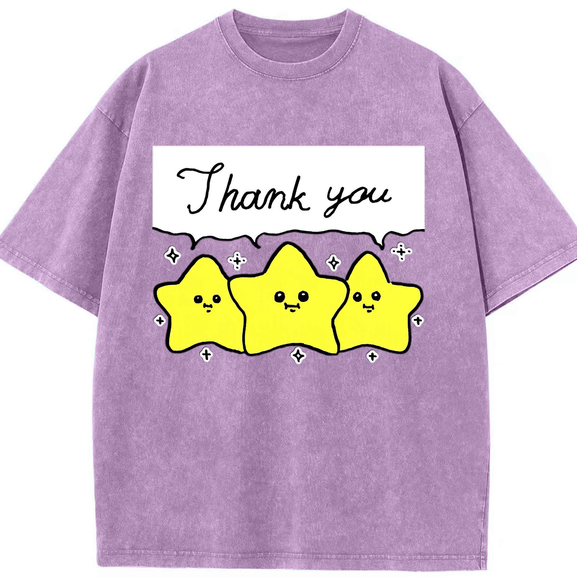 （画像用） ちいかわ 流れ星 Chii-kawa Shooting star 綿100% ヴィンテージ風 半袖Tシャツ（フロントプリント）