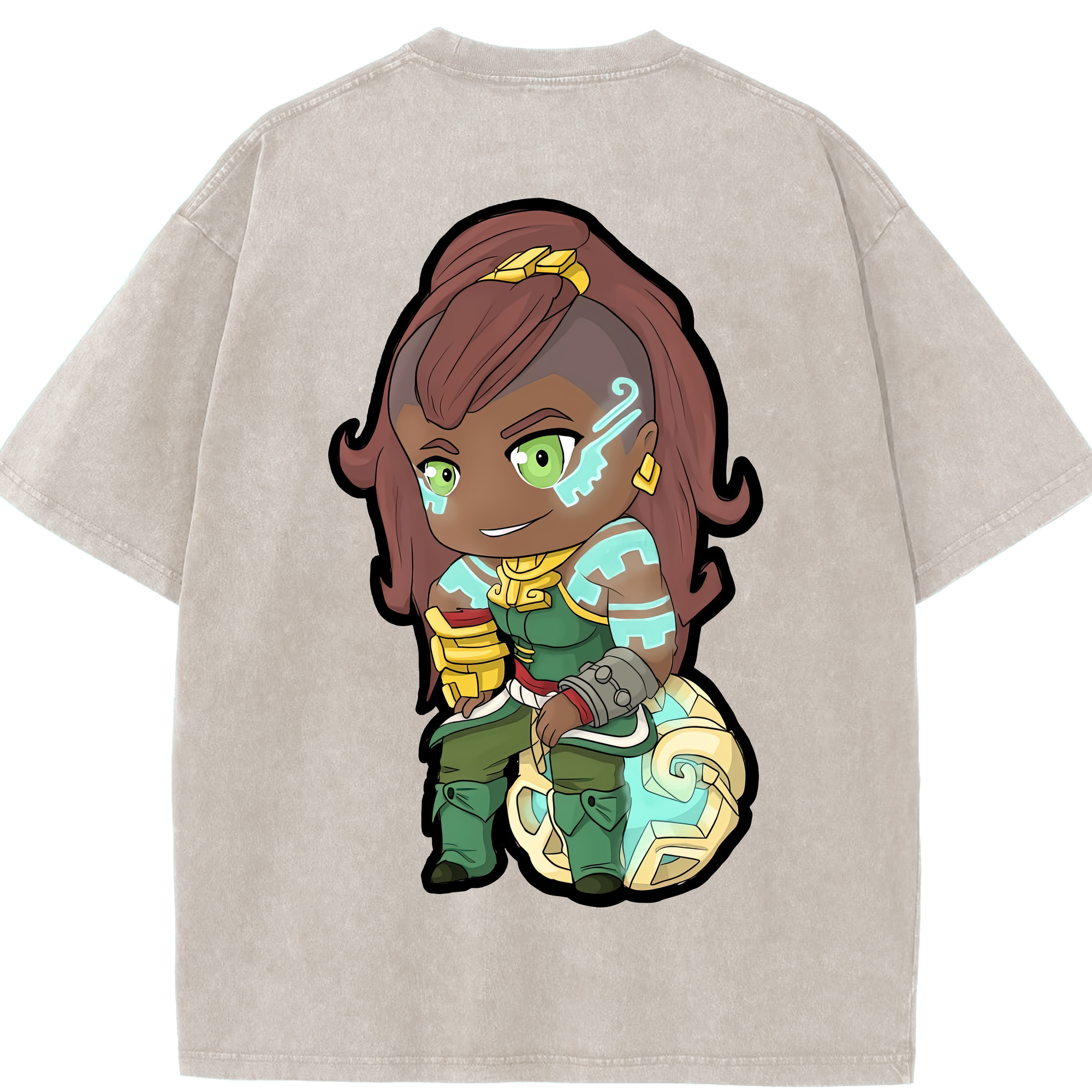 （画像用） ちいかわ ハチワレ Chii-kawa hachiware 綿100% ヴィンテージ風 半袖Tシャツ（背面プリント）