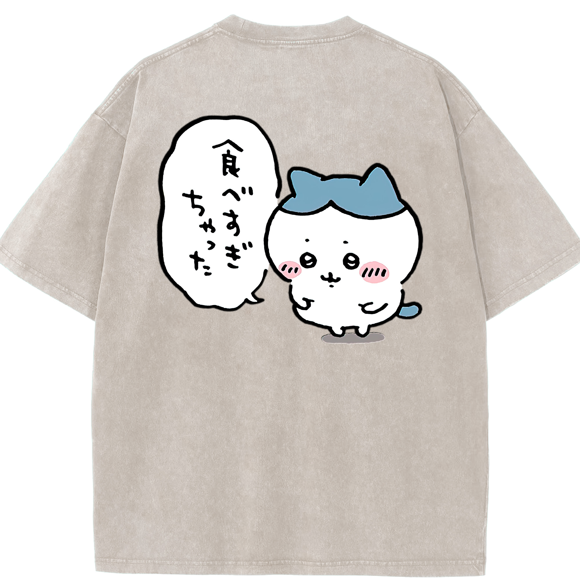（画像用） ちいかわ ハチワレ Chii-kawa hachiware 綿100% ヴィンテージ風 半袖Tシャツ（背面プリント）