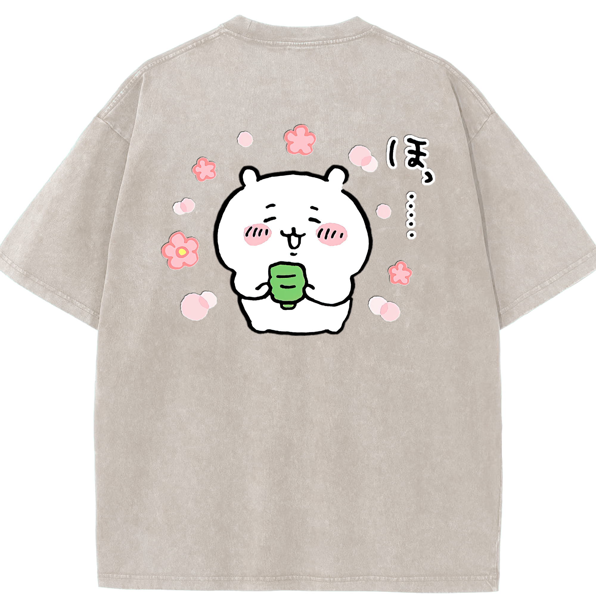 （画像用） ちいかわ ちいかわ Chii-kawa chiikawa 綿100% ヴィンテージ風 半袖Tシャツ（背面プリント）