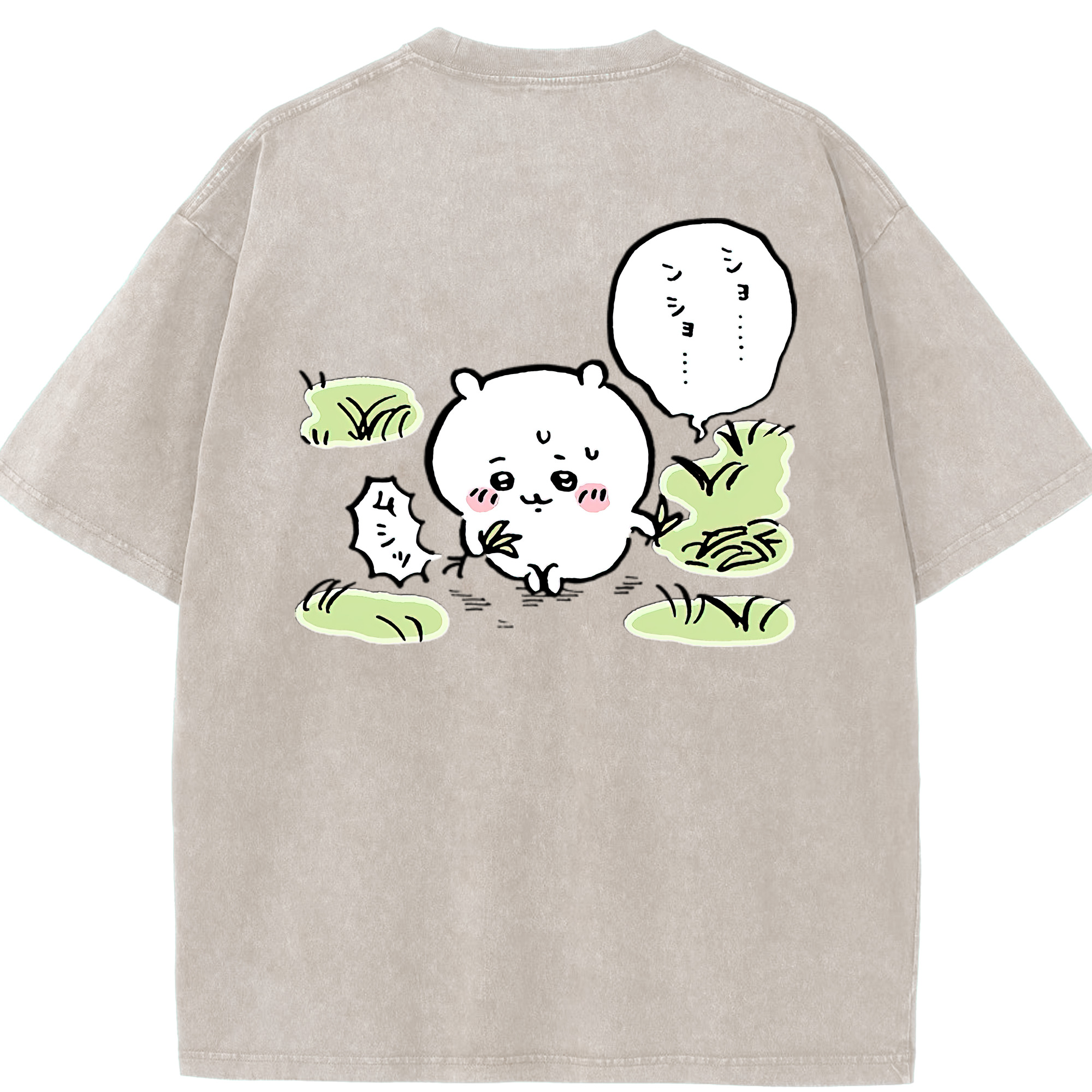 （画像用） ちいかわ ちいかわ Chii-kawa chiikawa 綿100% ヴィンテージ風 半袖Tシャツ（背面プリント）